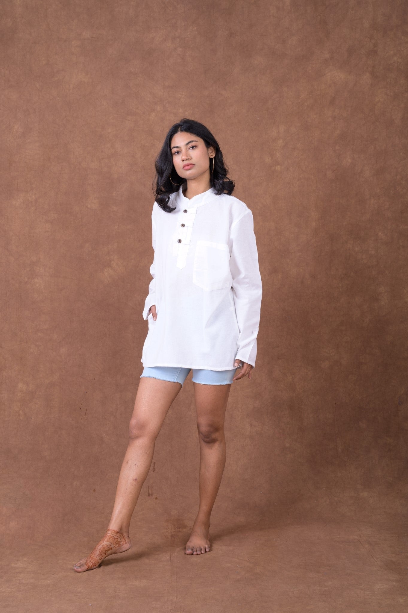 Rhea Buttons & Pocket Top