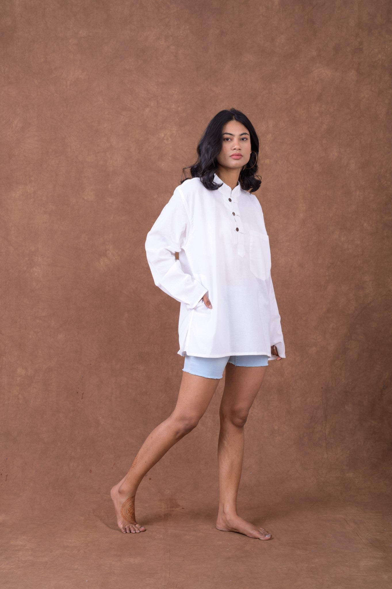 Rhea Buttons & Pocket Top