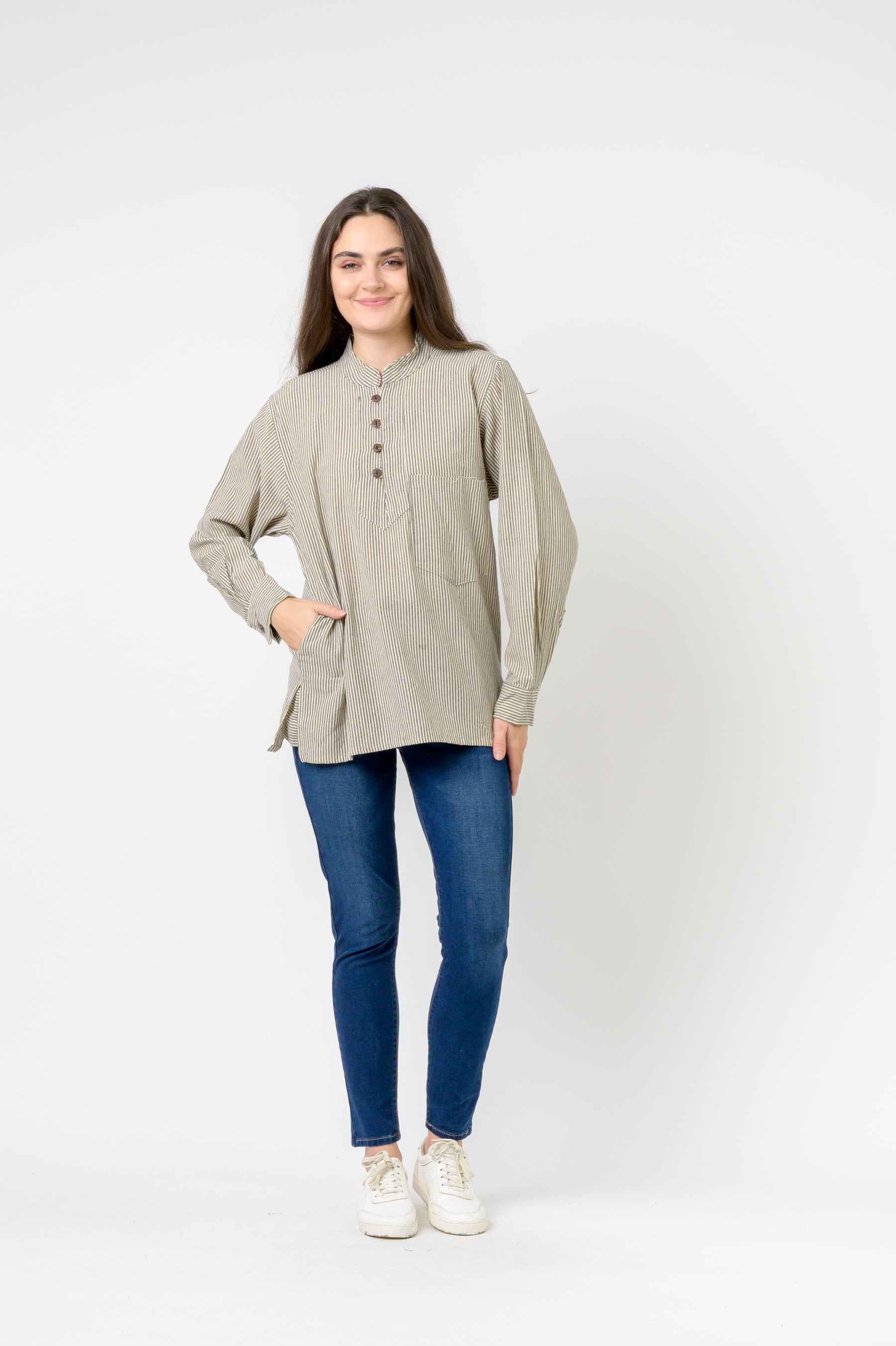 Striped Button & Pocket Shirt