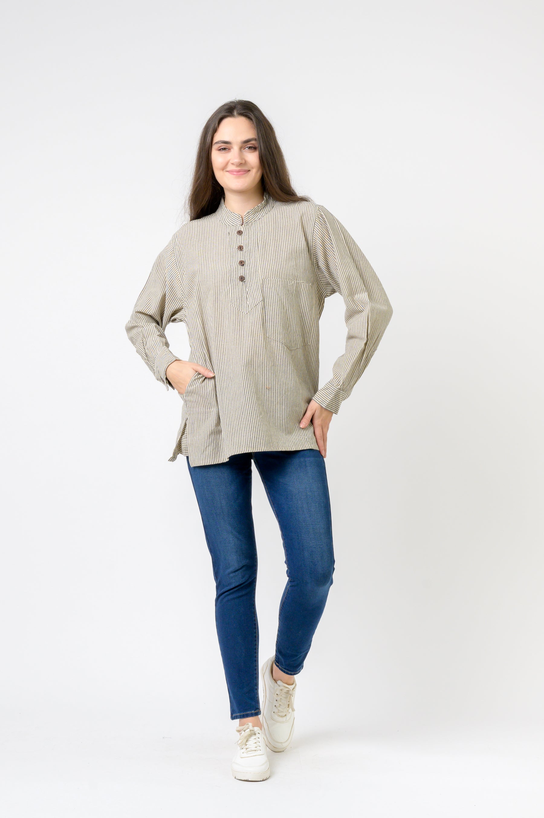 Striped Button & Pocket Shirt