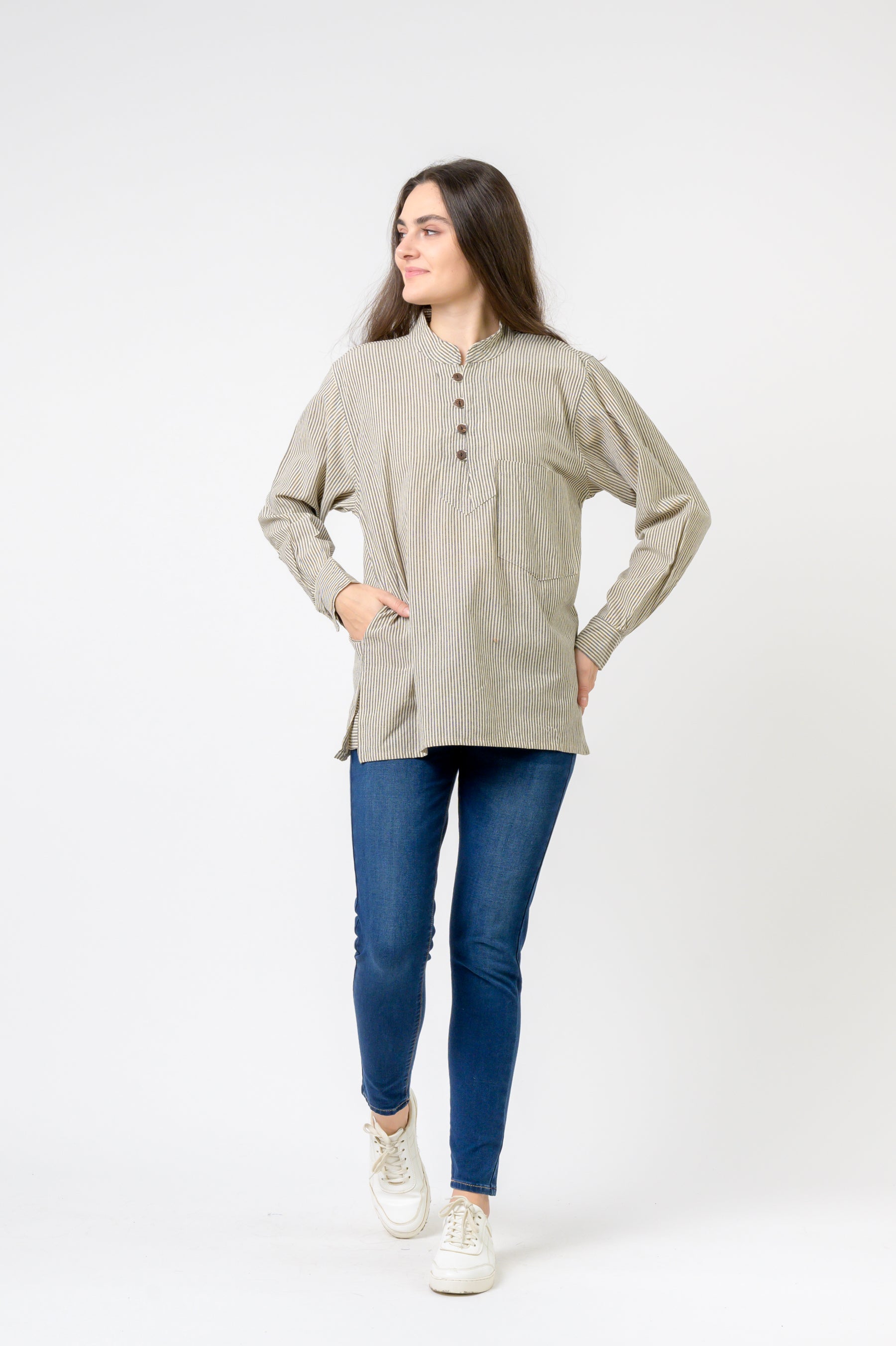 Striped Button & Pocket Shirt