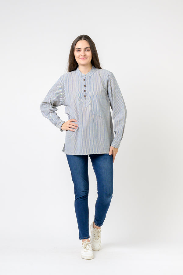 Striped Button & Pocket Shirt