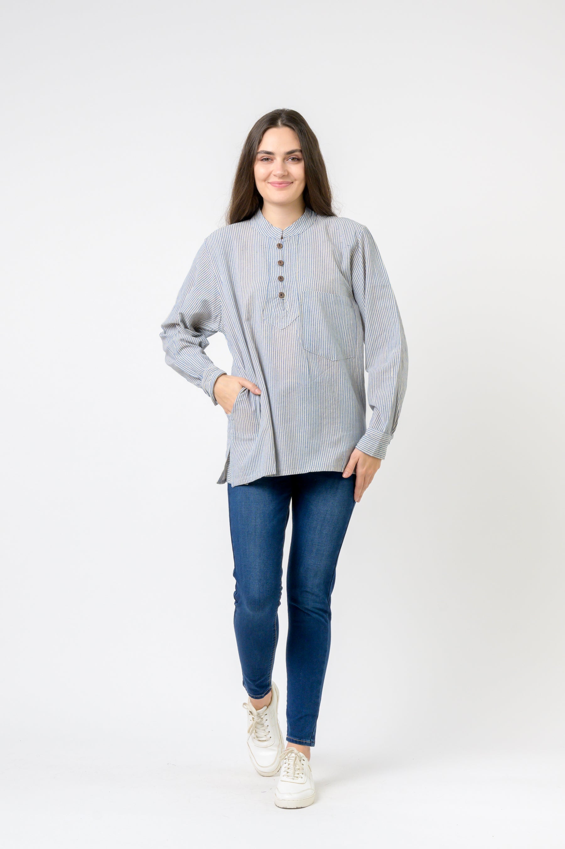 Striped Button & Pocket Shirt