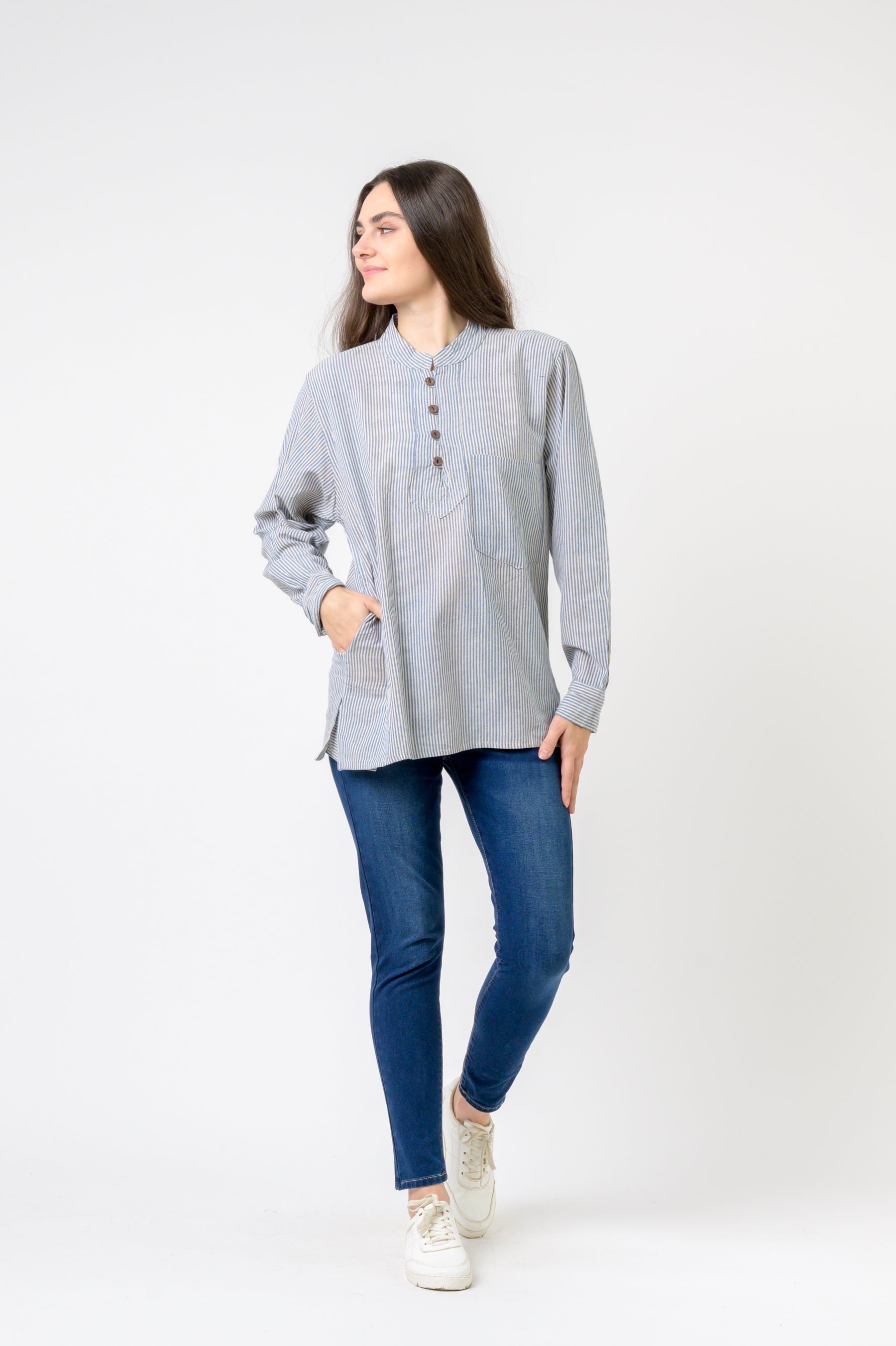 Striped Button & Pocket Shirt