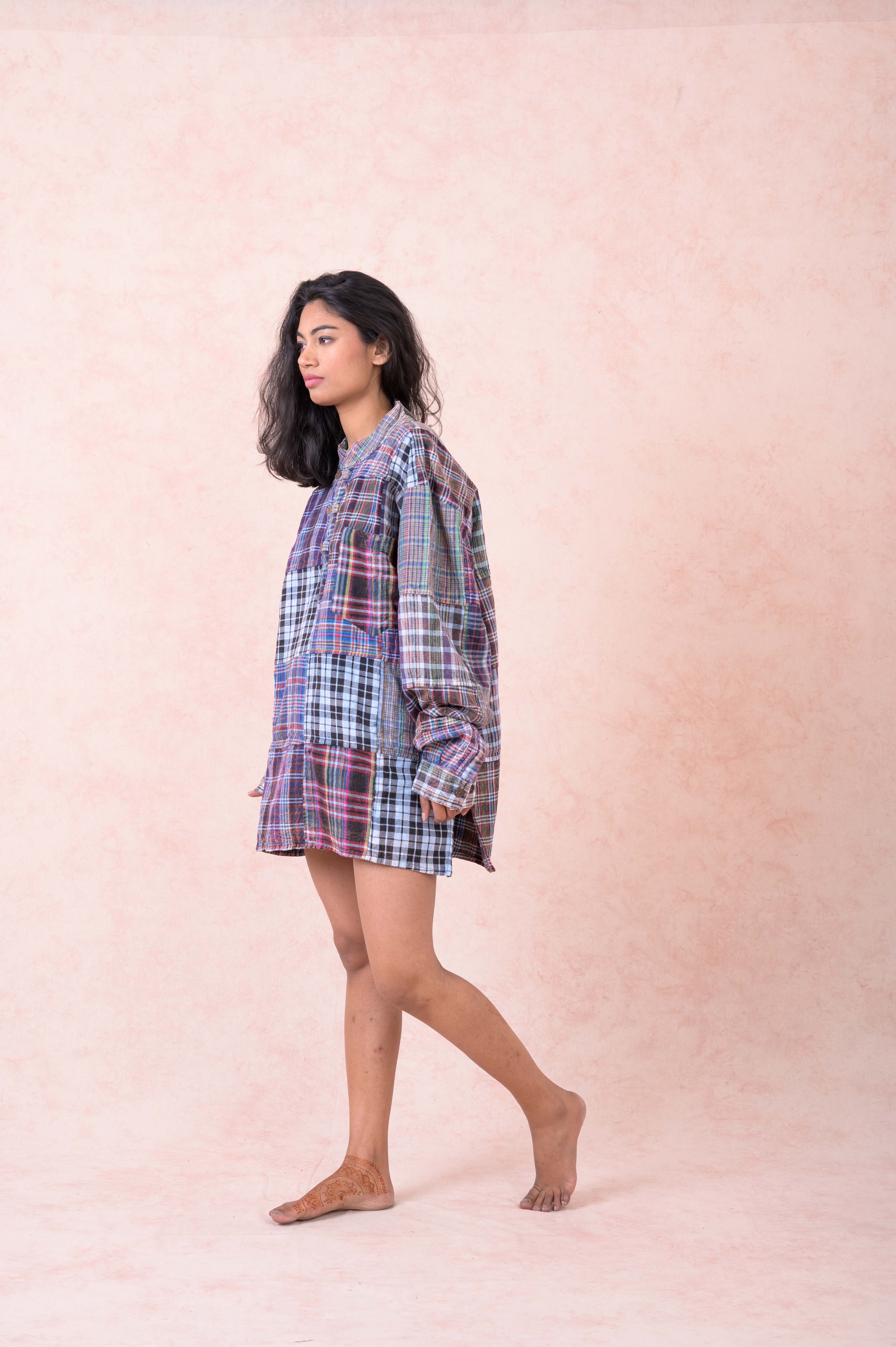 Patterned Cotton Long Sleeve Top