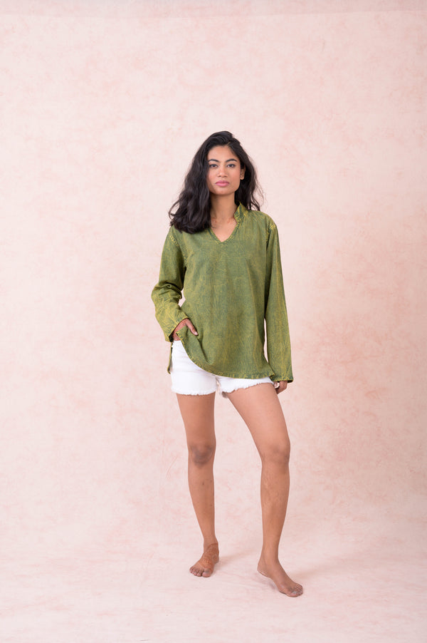 Solid Long Sleeve Top - Green