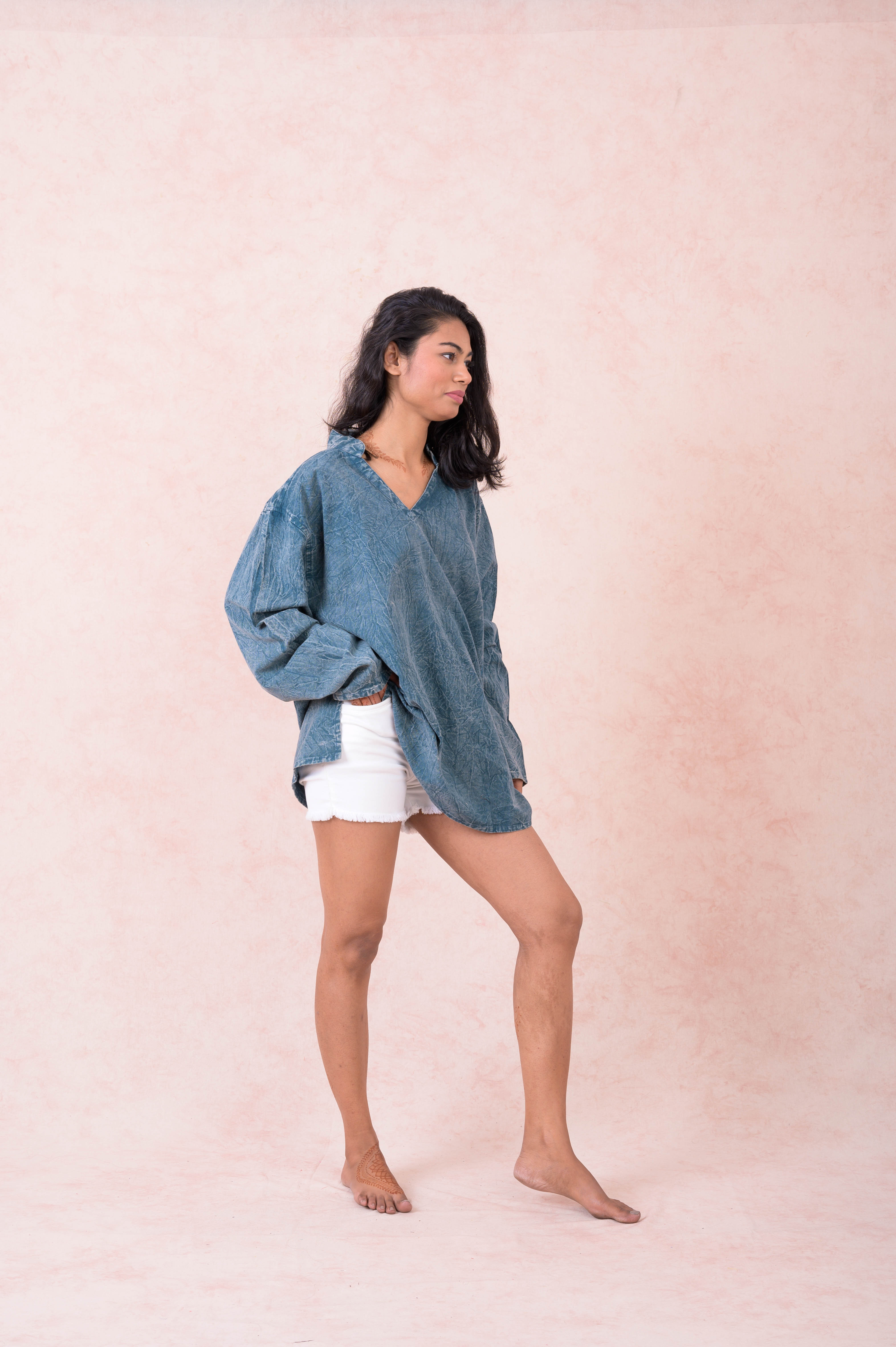 Solid Long Sleeve Top - Blue