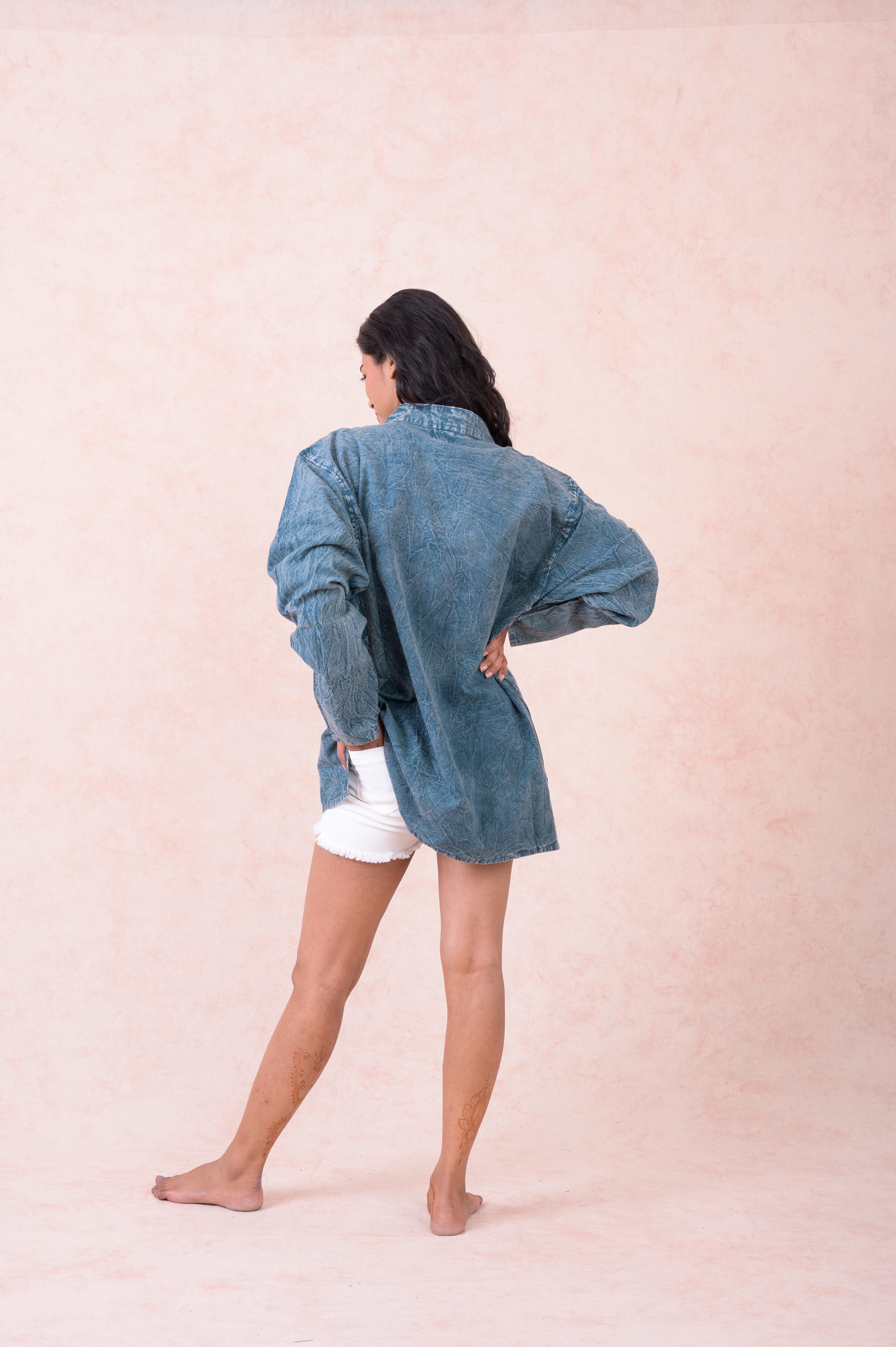 Solid Long Sleeve Top - Blue