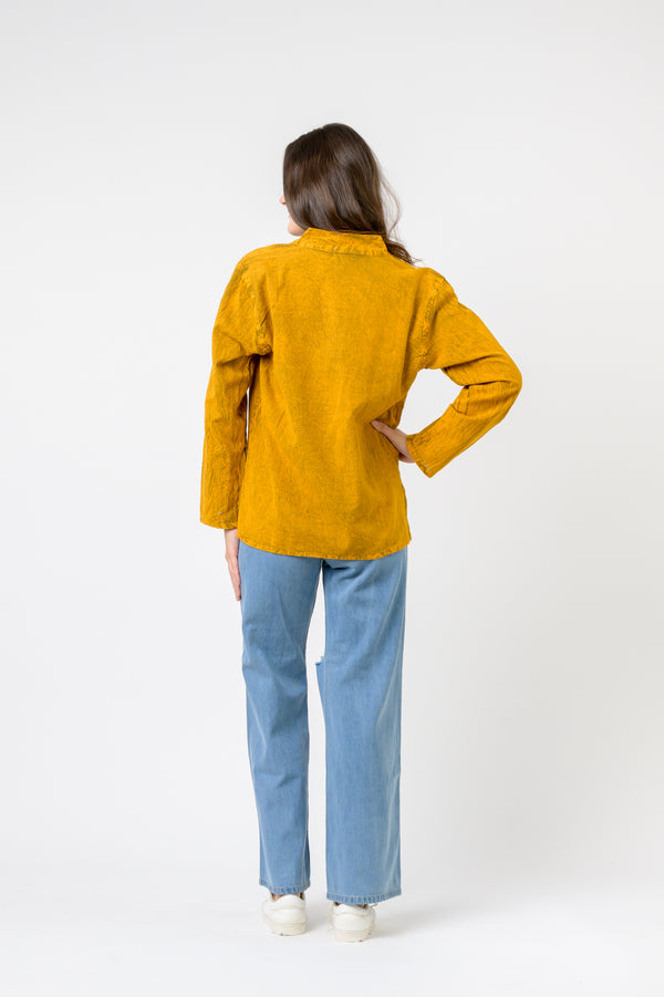 Solid Long Sleeve Top - Yellow