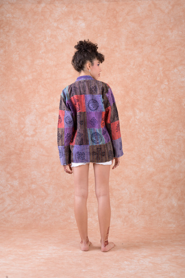Symbol'd Buttons & Pocket Top - Blue