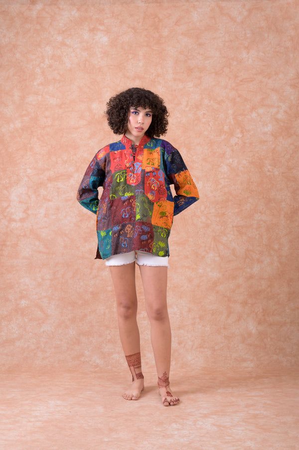 Pattern Print Shirt - Multicolor