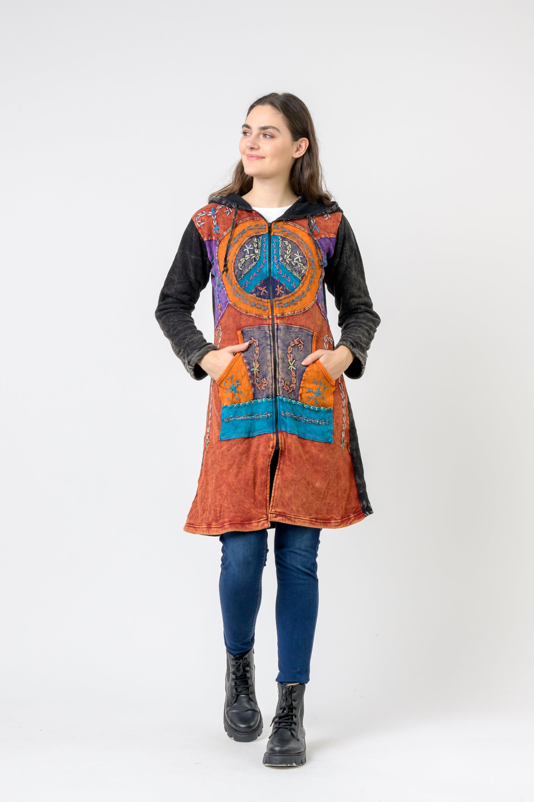 Patterned Long Sleeve Cotton Top