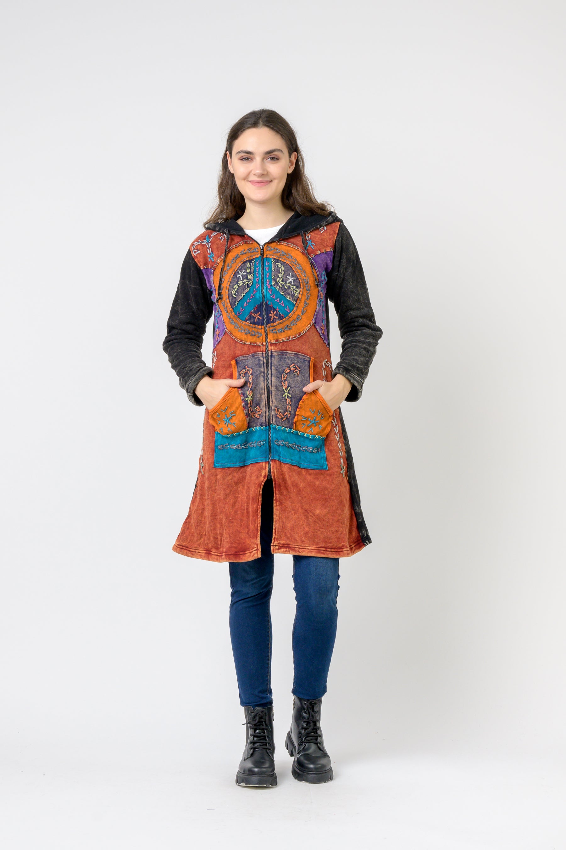 Patterned Long Sleeve Cotton Top