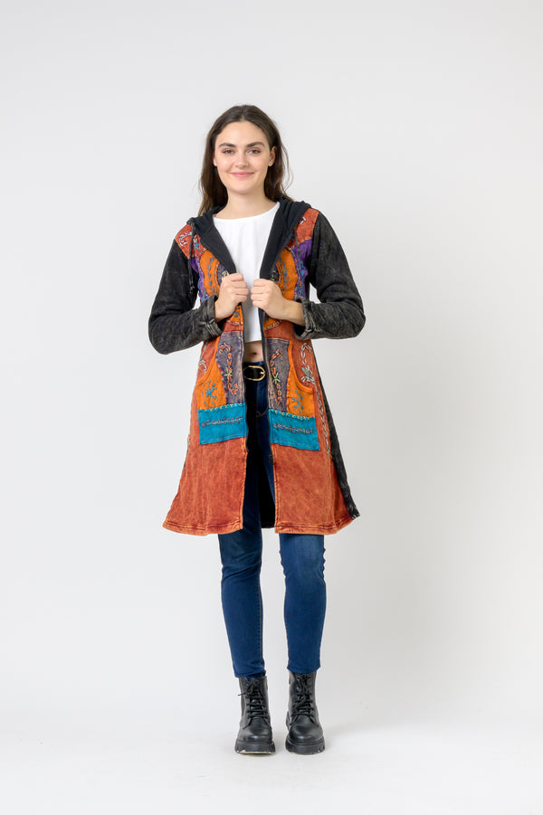 Patterned Long Sleeve Cotton Top