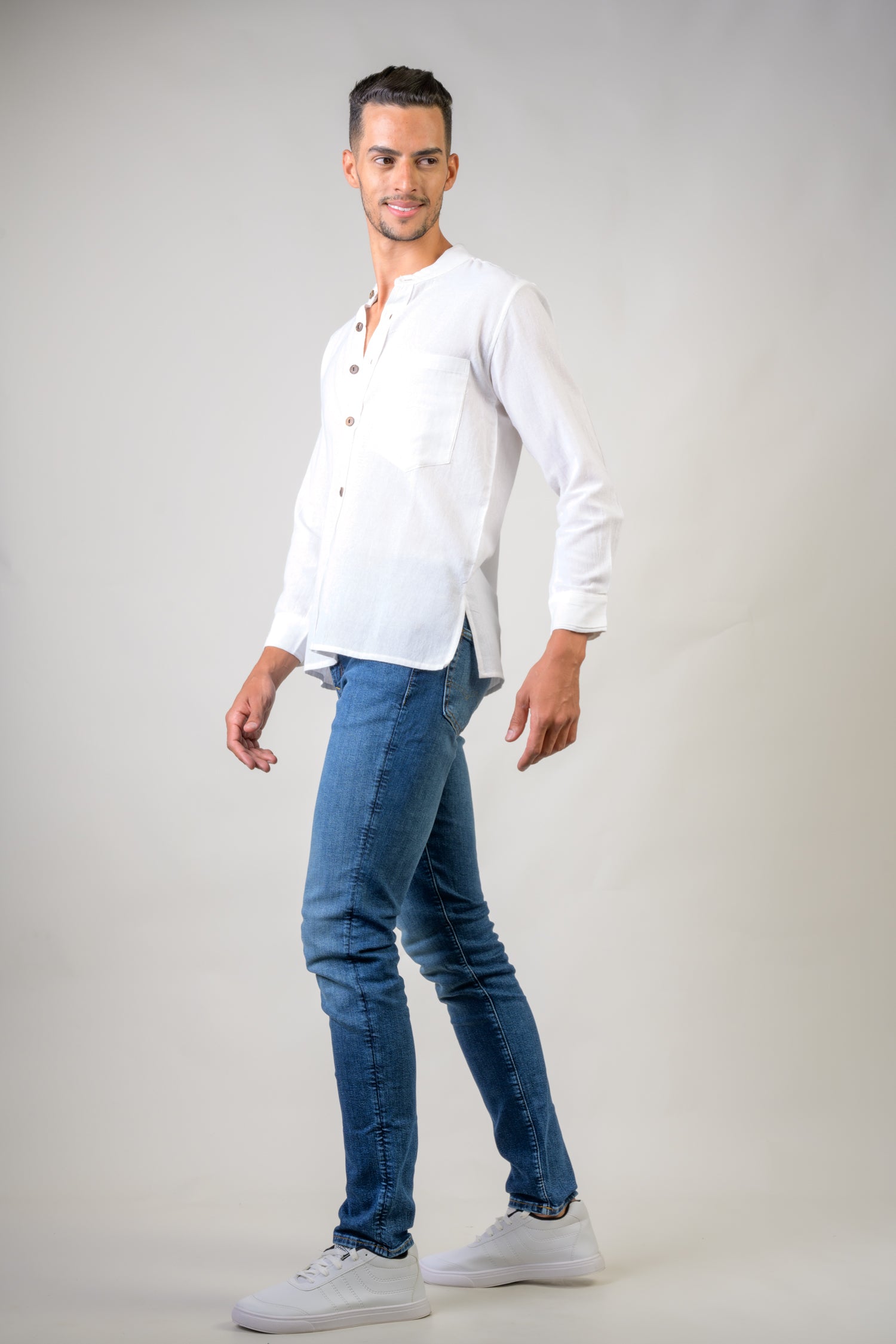 Cotton Button-Down Shirt - White