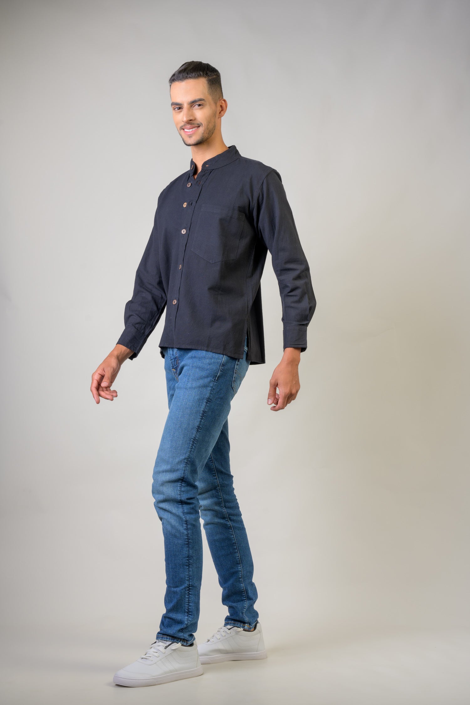 Rhea Cotton Pocket Shirt Black / Small