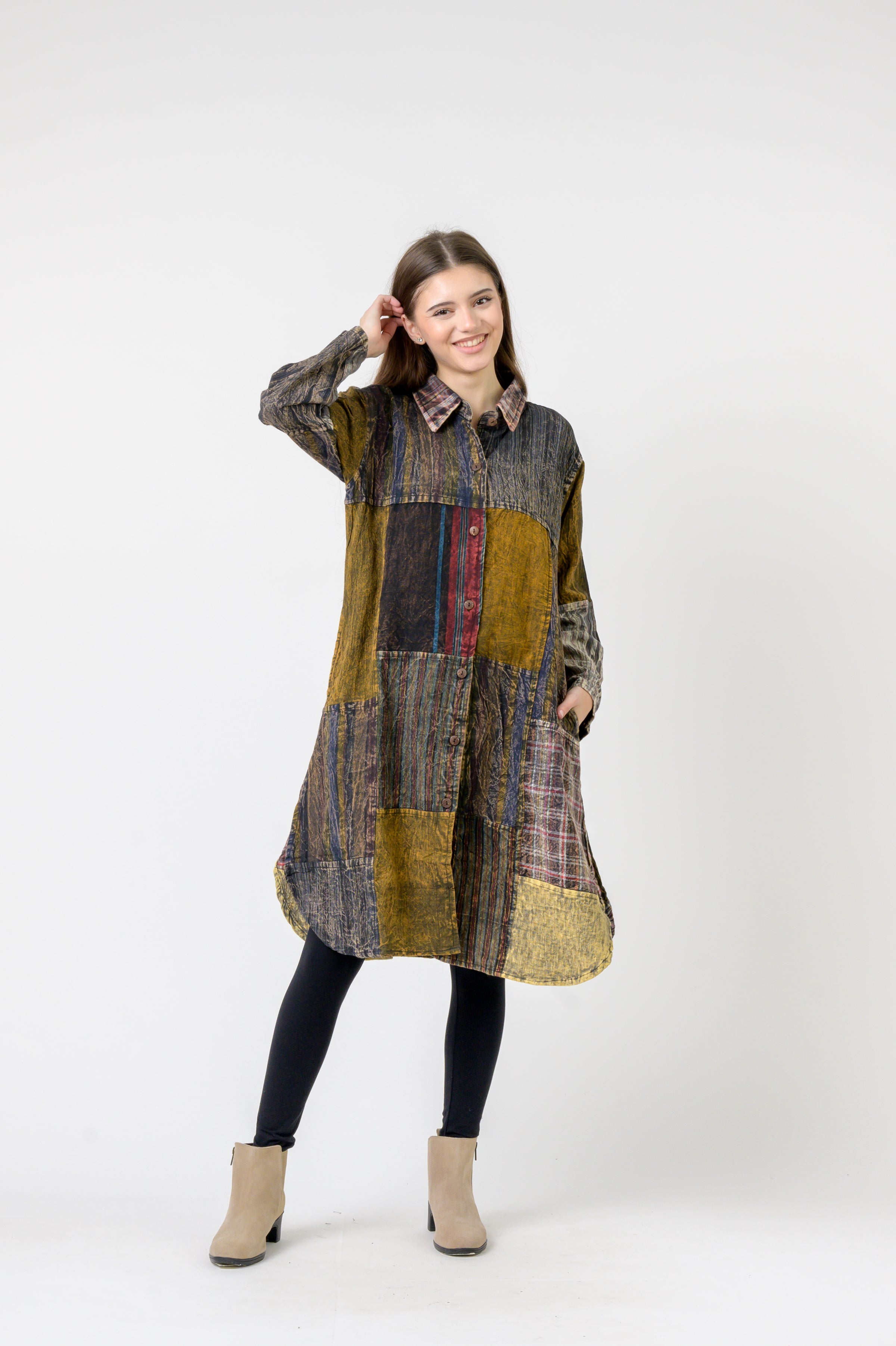 Collared Cotton Full Sleeve Long Shirt