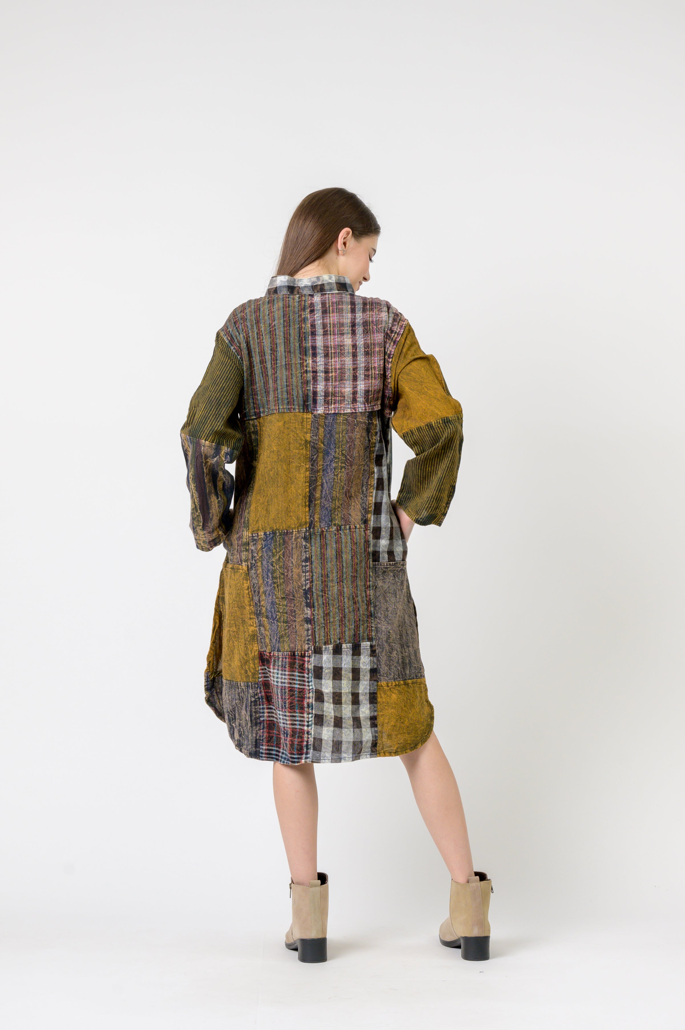 Mandarin Collar Cotton Casual Wear