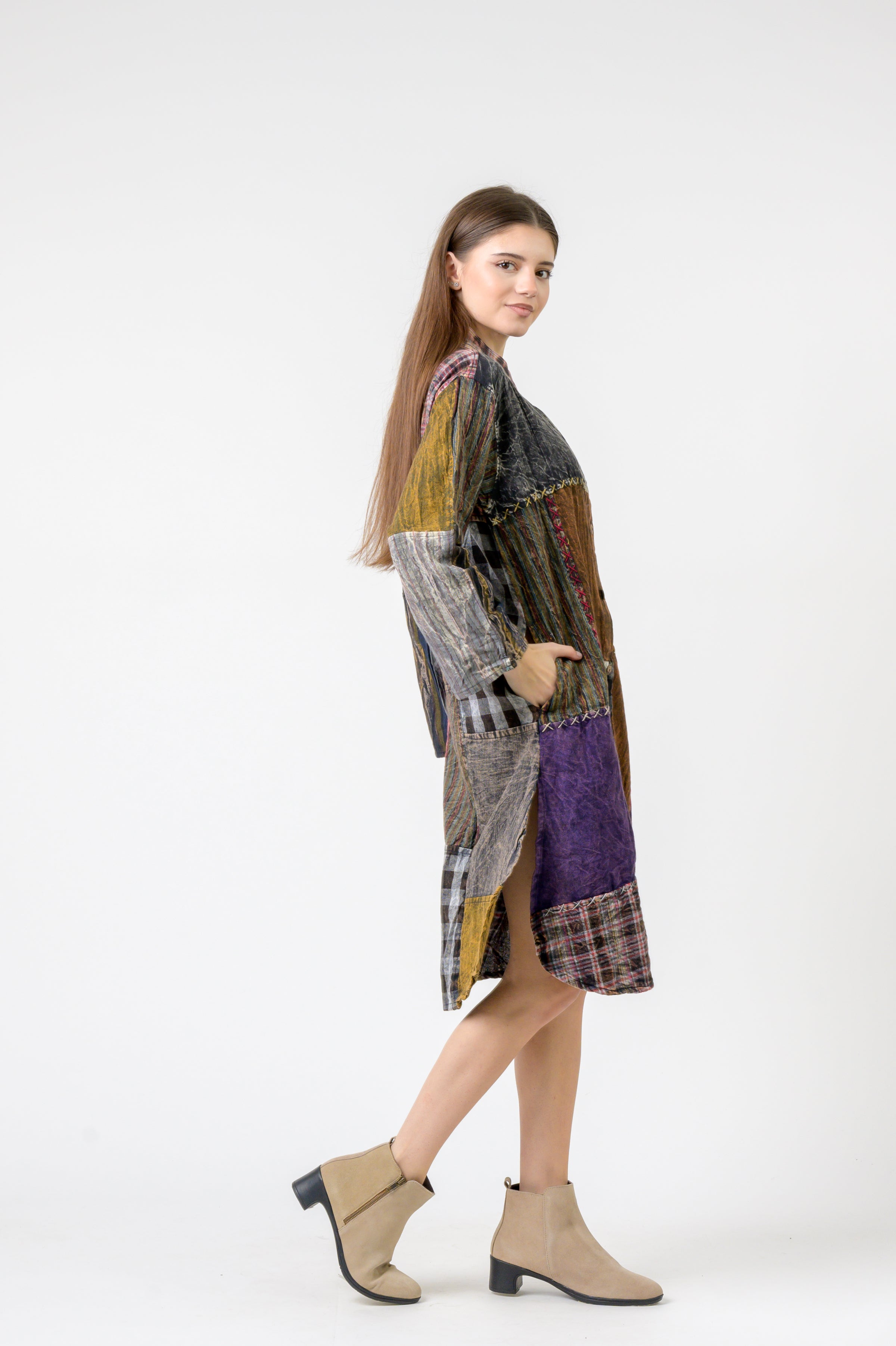 Mandarin Collar Cotton Casual Wear