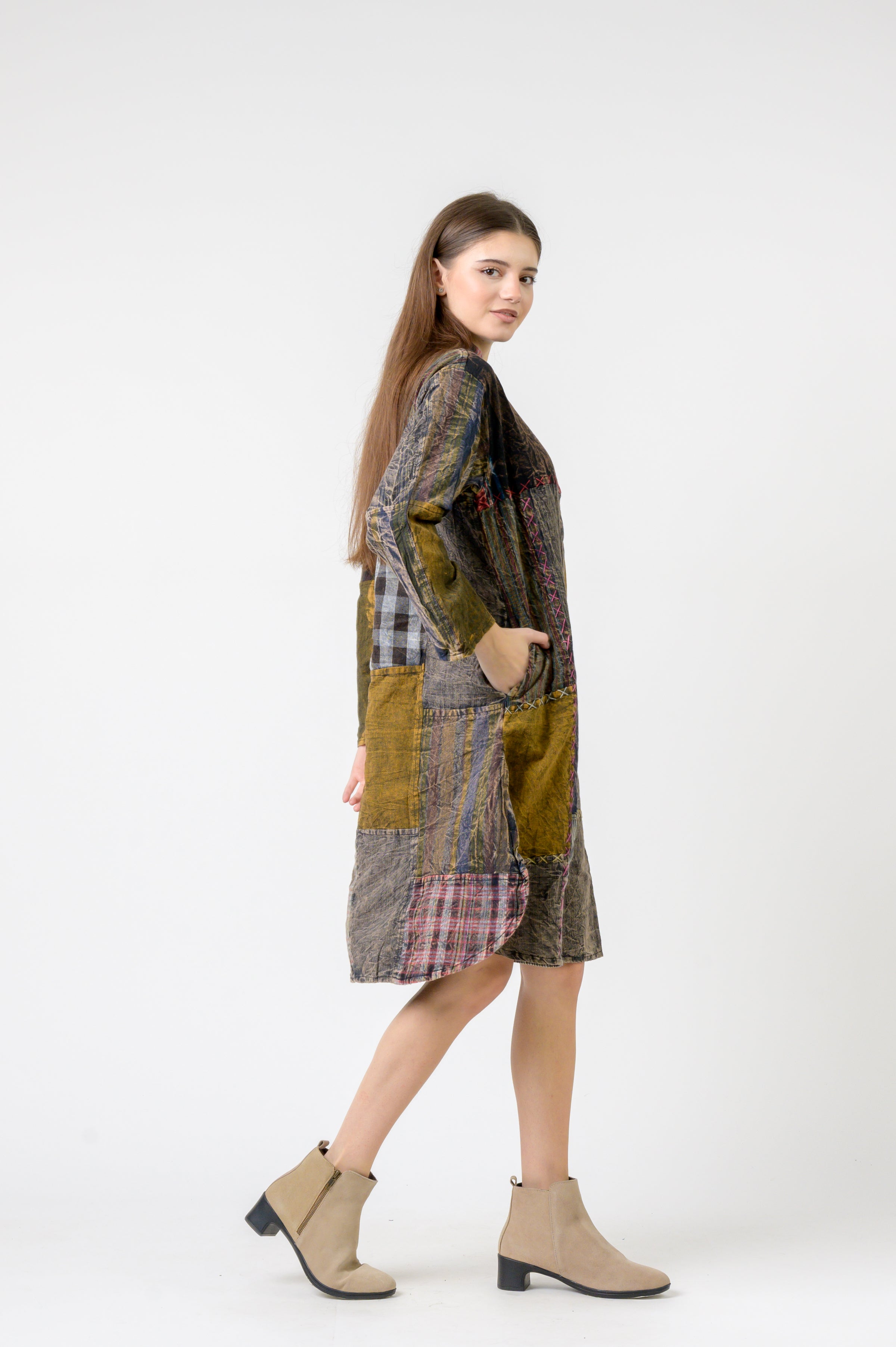 Mandarin Collar Cotton Casual Wear