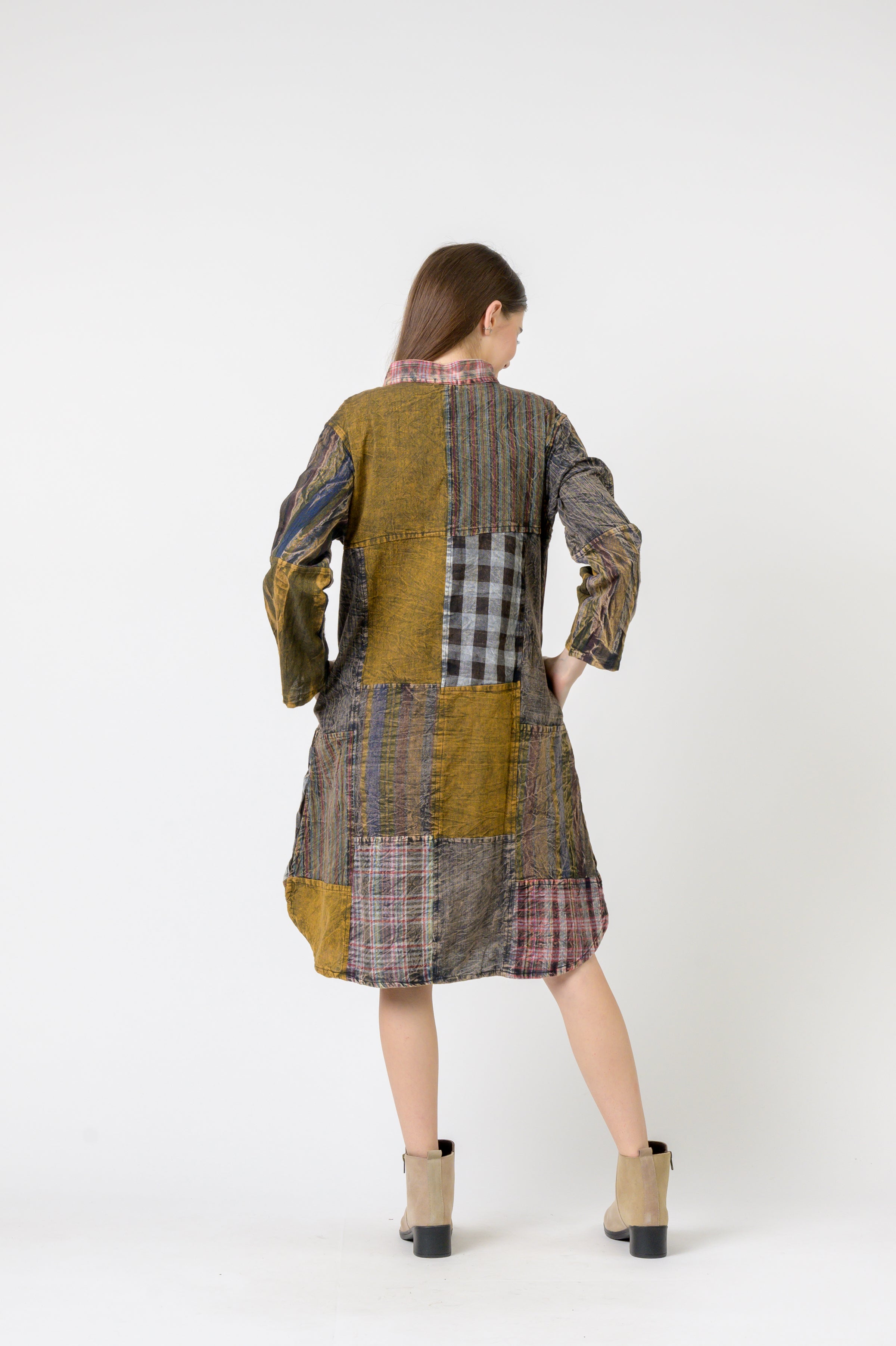 Mandarin Collar Cotton Casual Wear