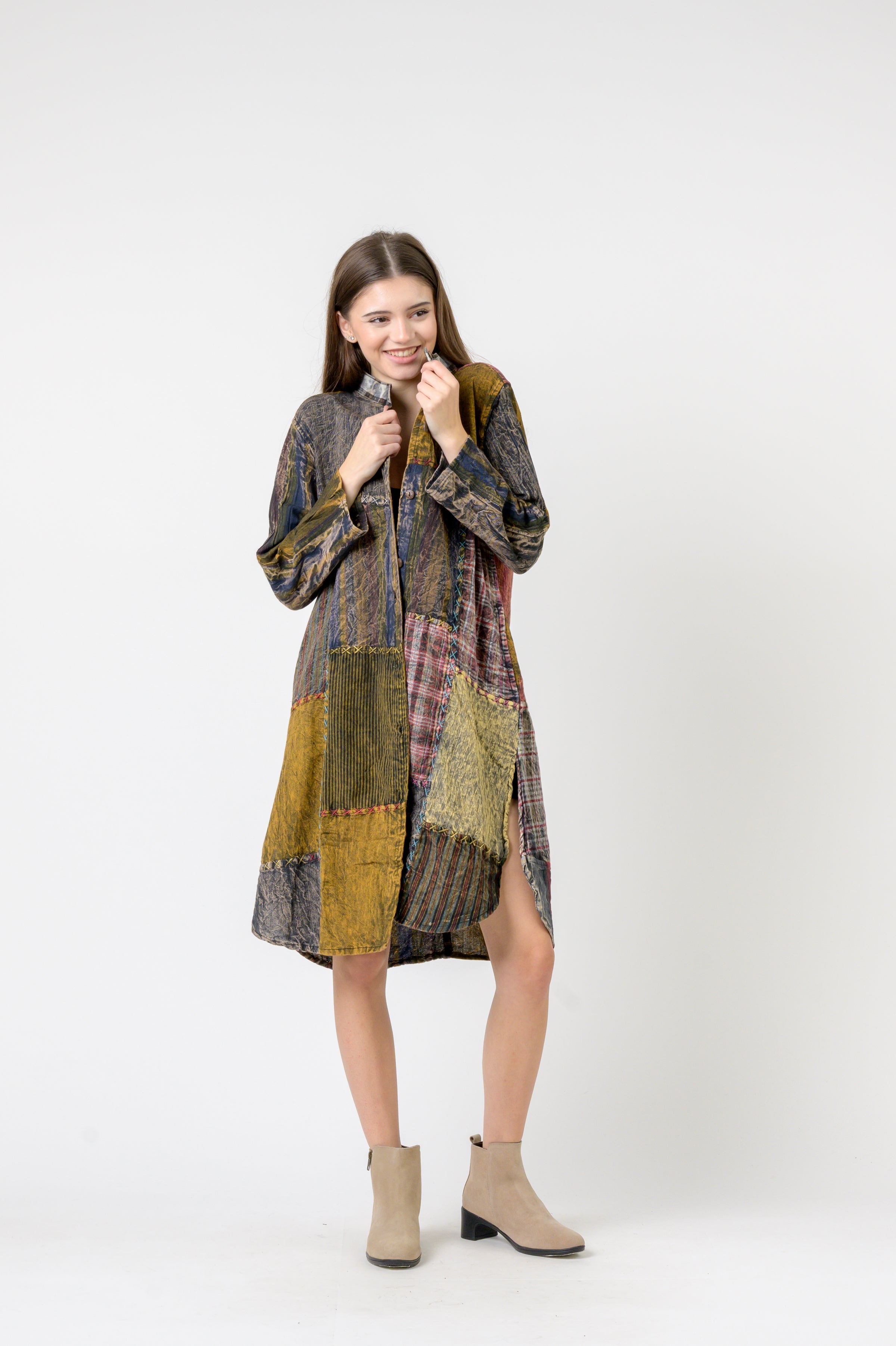 Mandarin Collar Cotton Casual Wear