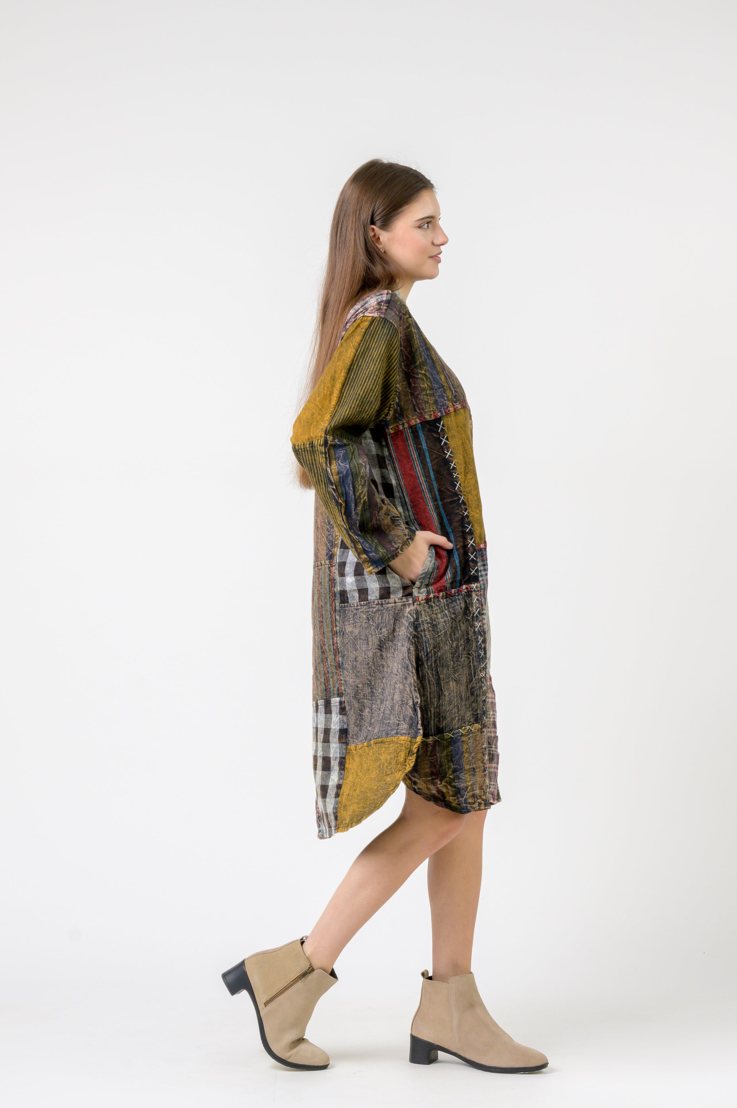 Mandarin Collar Cotton Casual Wear