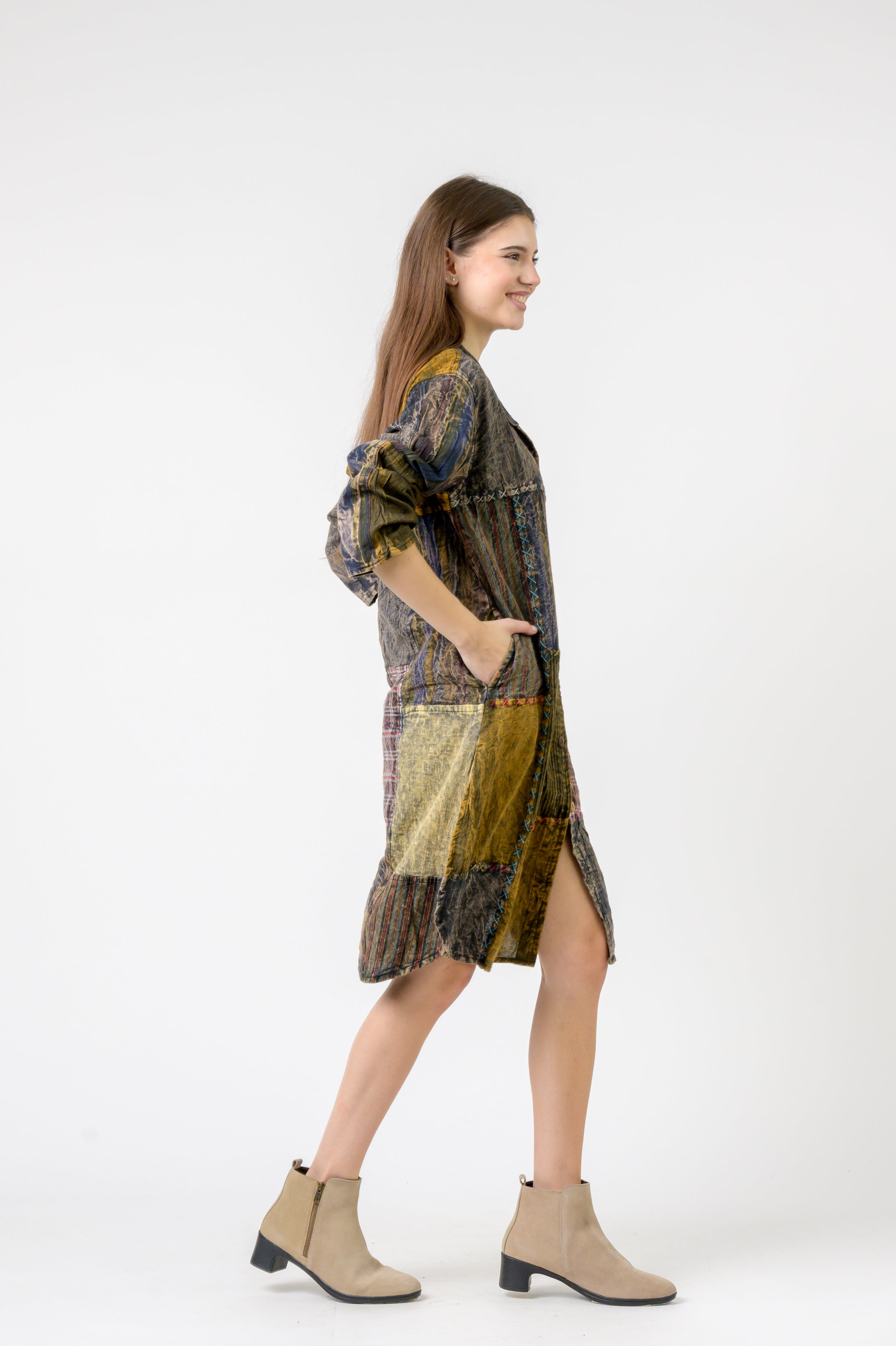 Mandarin Collar Cotton Casual Wear