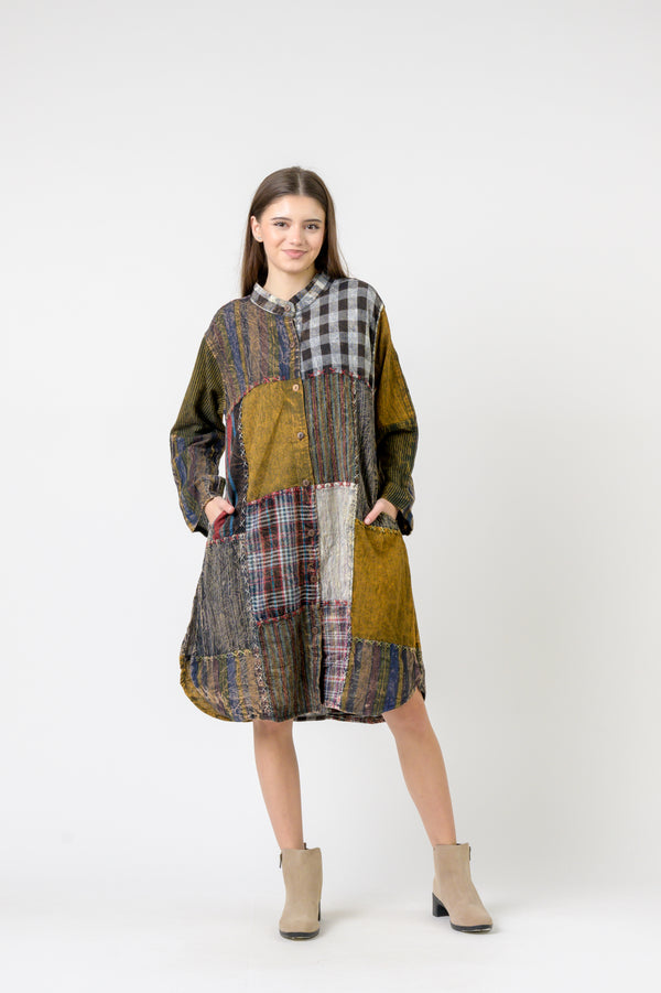 Mandarin Collar Cotton Casual Wear