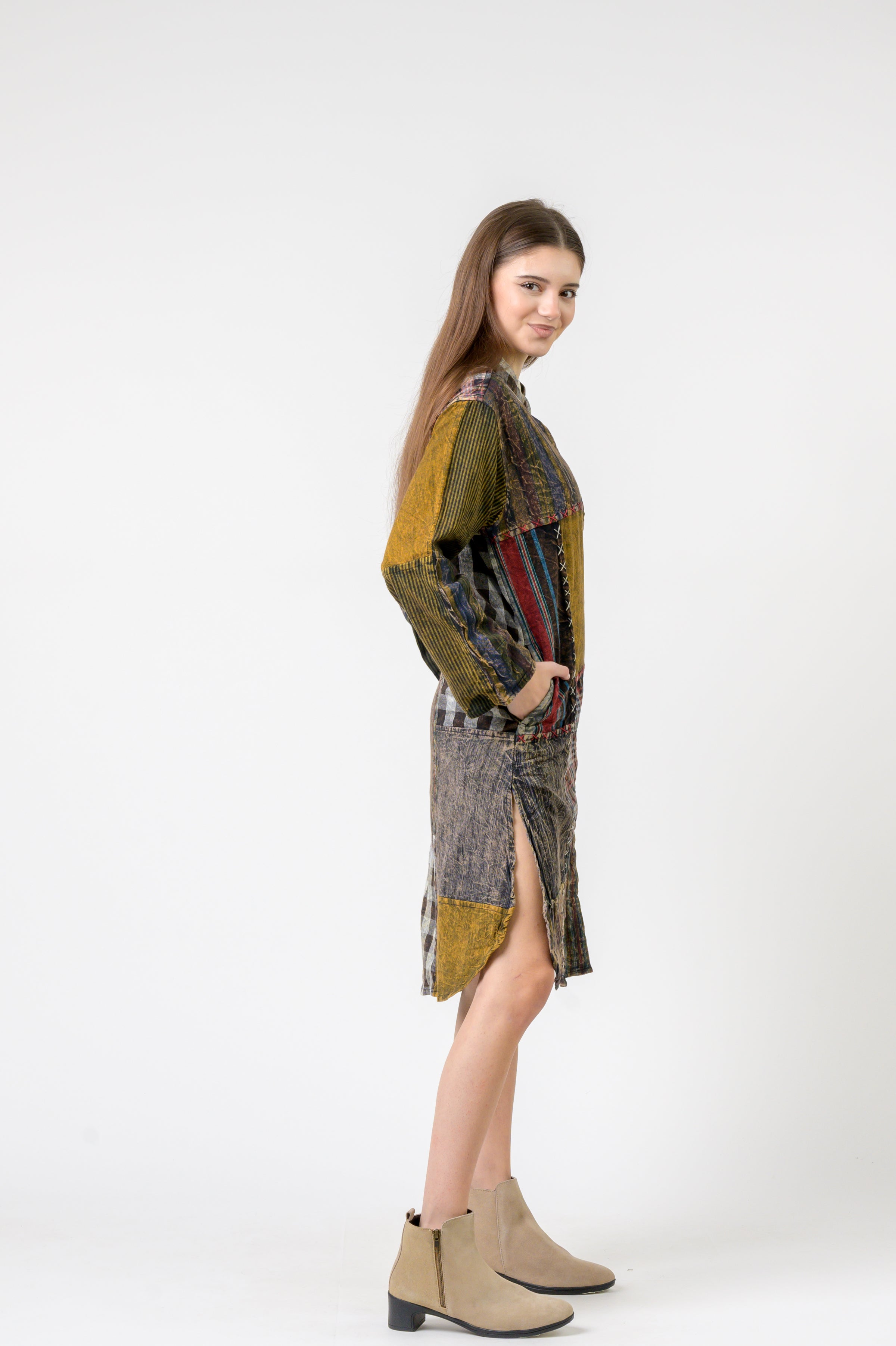 Mandarin Collar Cotton Casual Wear