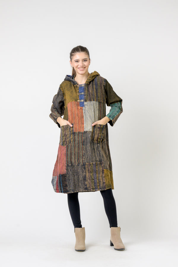 Rhea Hooded Cotton Full Sleeve Long Shirt