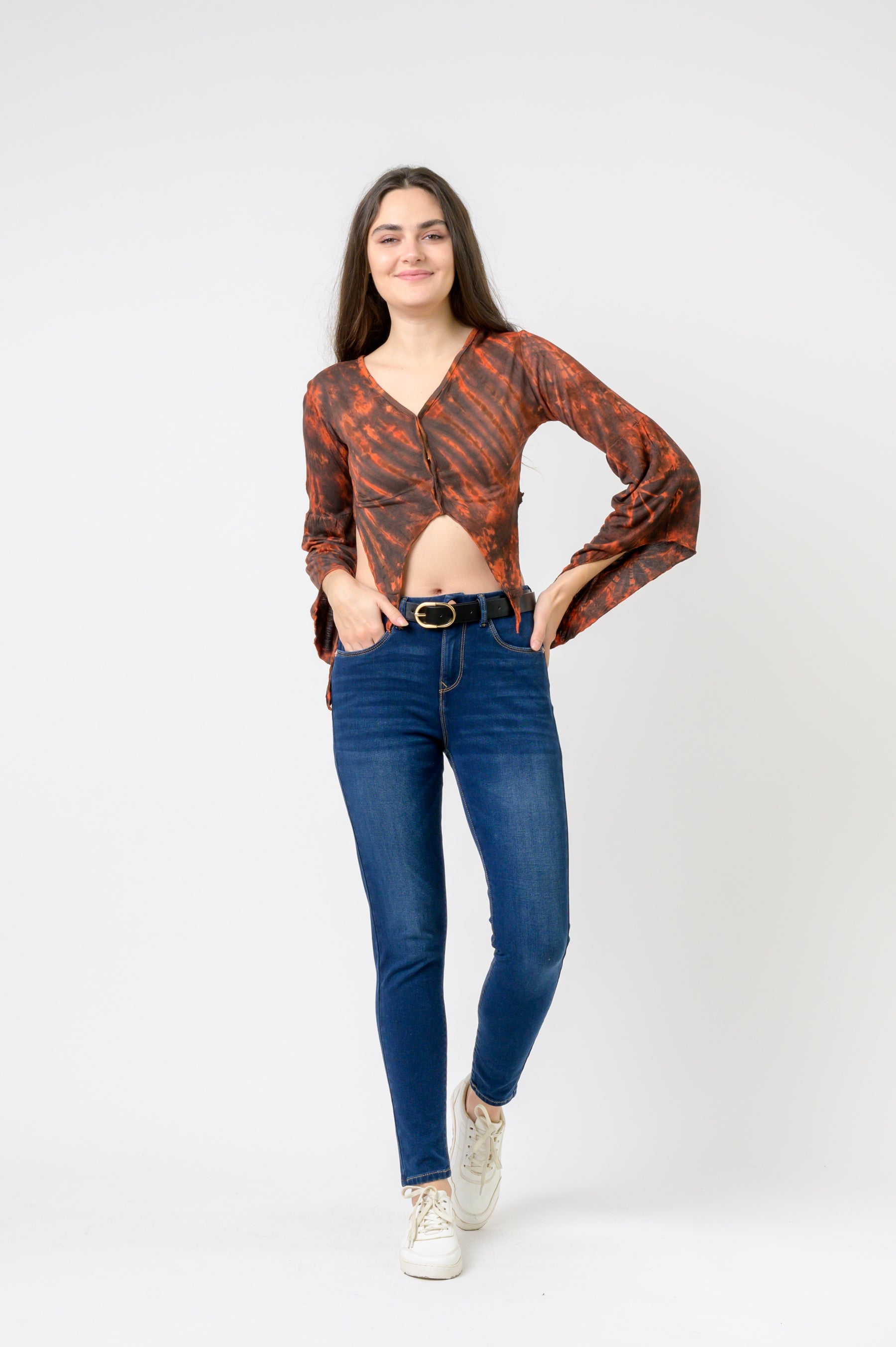 Sleeves and Tails Long Sleeve Top - Brown