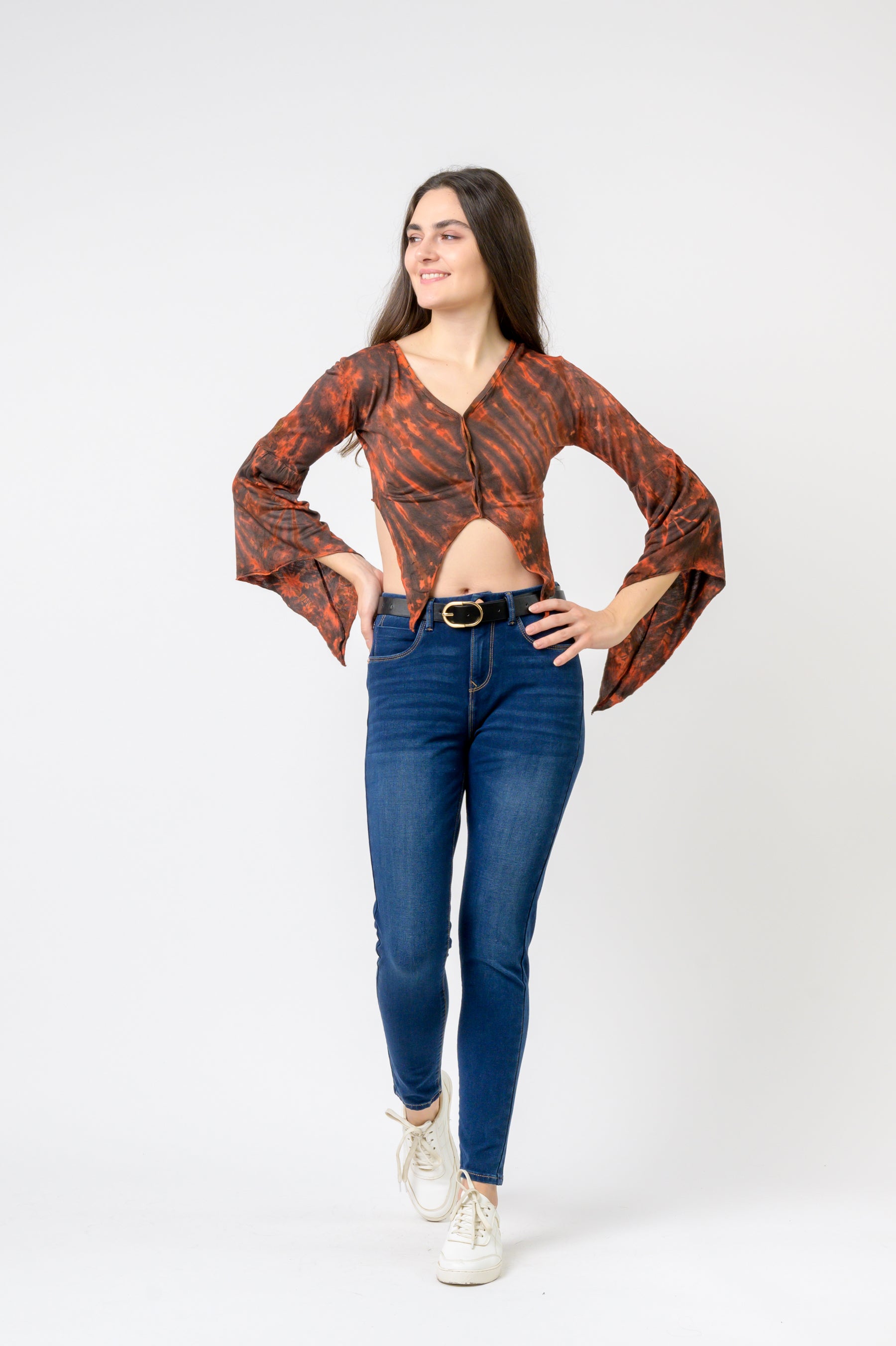 Sleeves and Tails Long Sleeve Top - Brown
