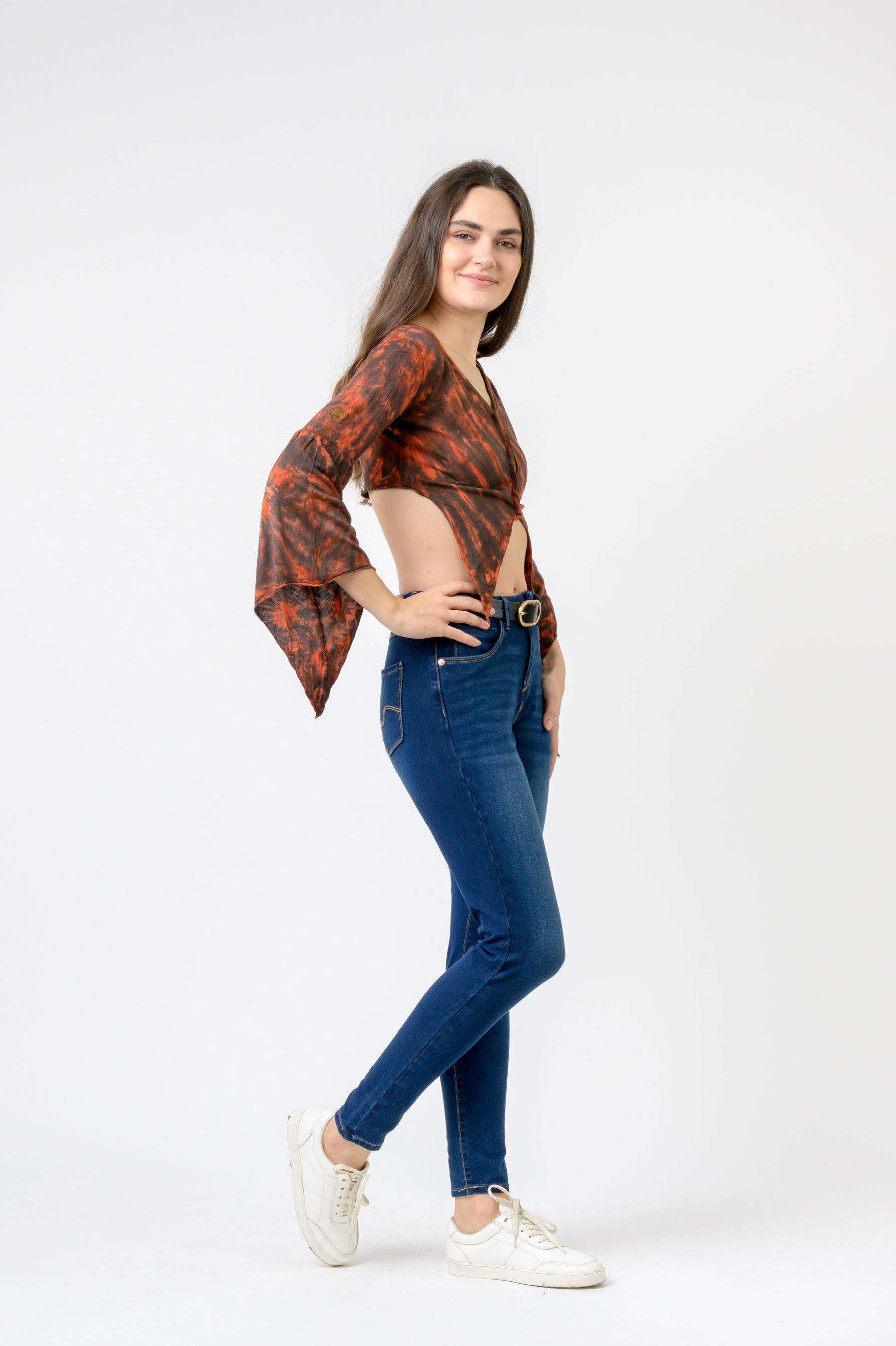 Sleeves and Tails Long Sleeve Top - Brown