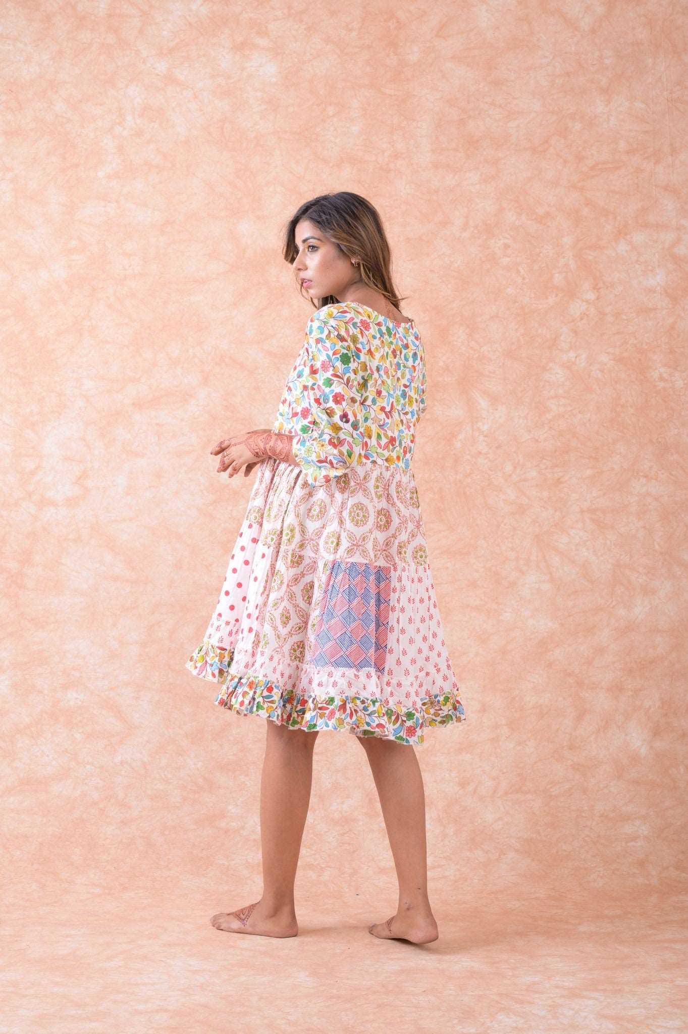 Multi Pattern Dress Rhea Fashion