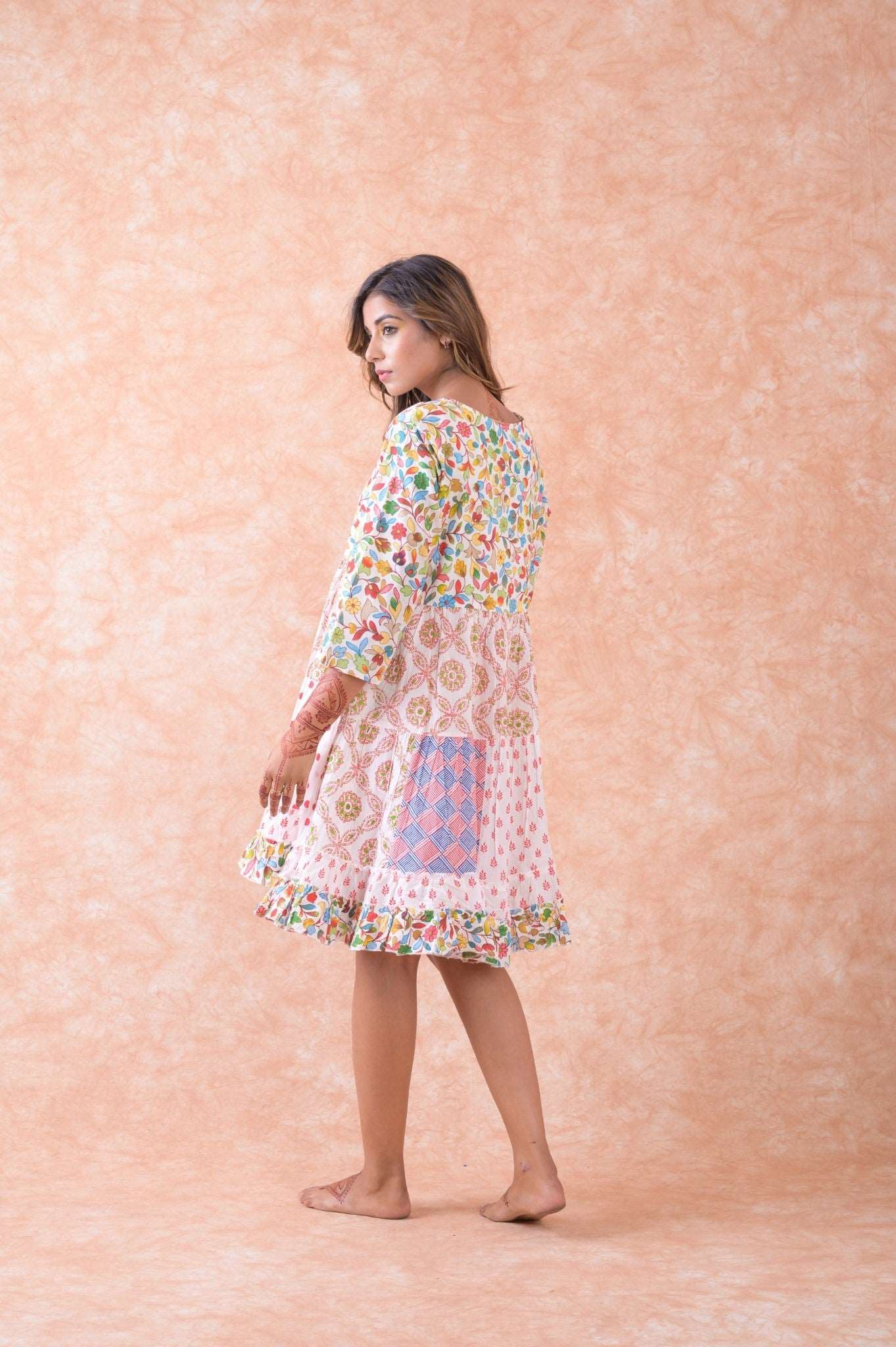 Multi Pattern Dress Rhea Fashion