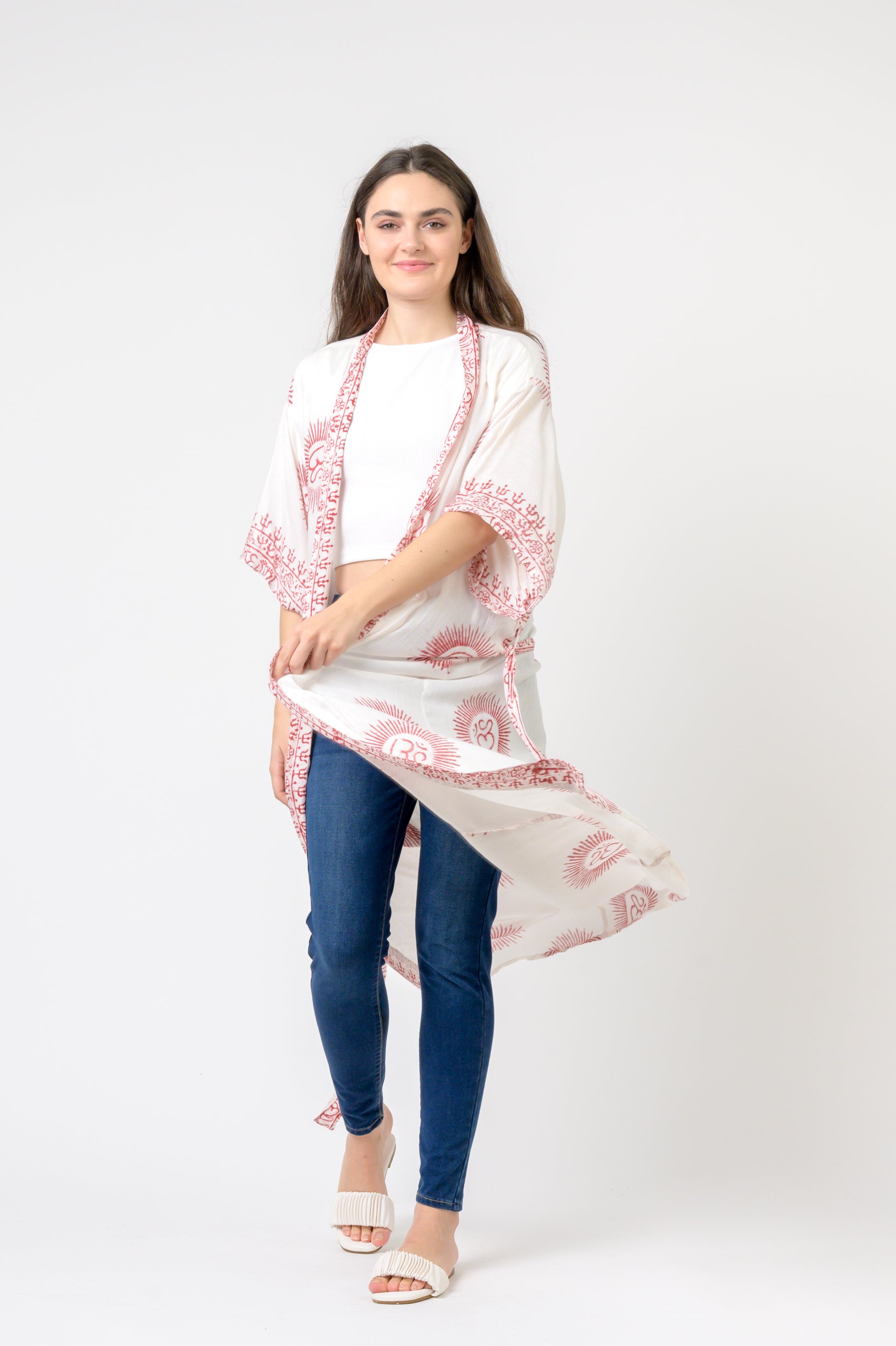 Short Sleeve Om Kimono