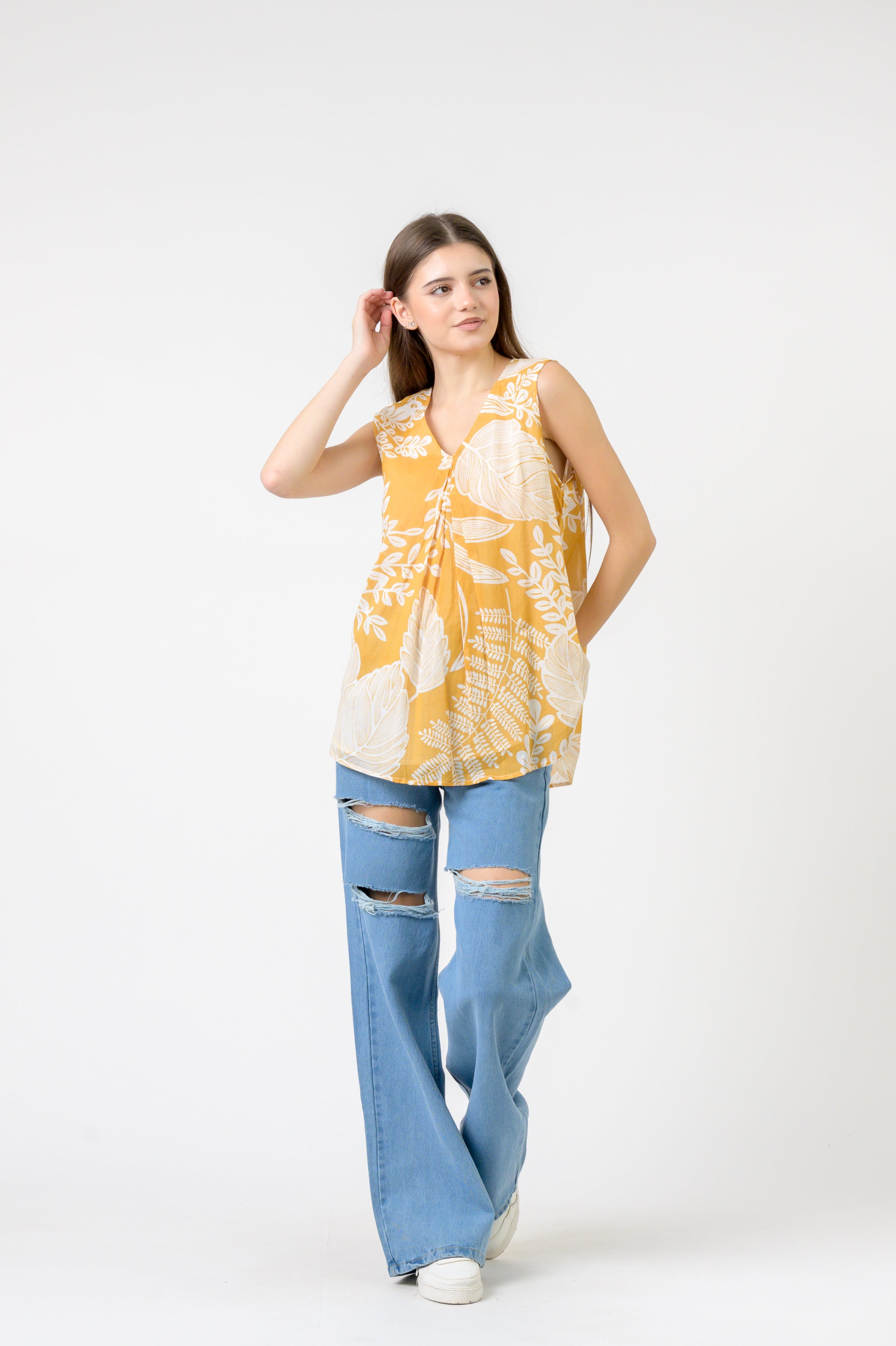 Meher Print Sleeveless Top