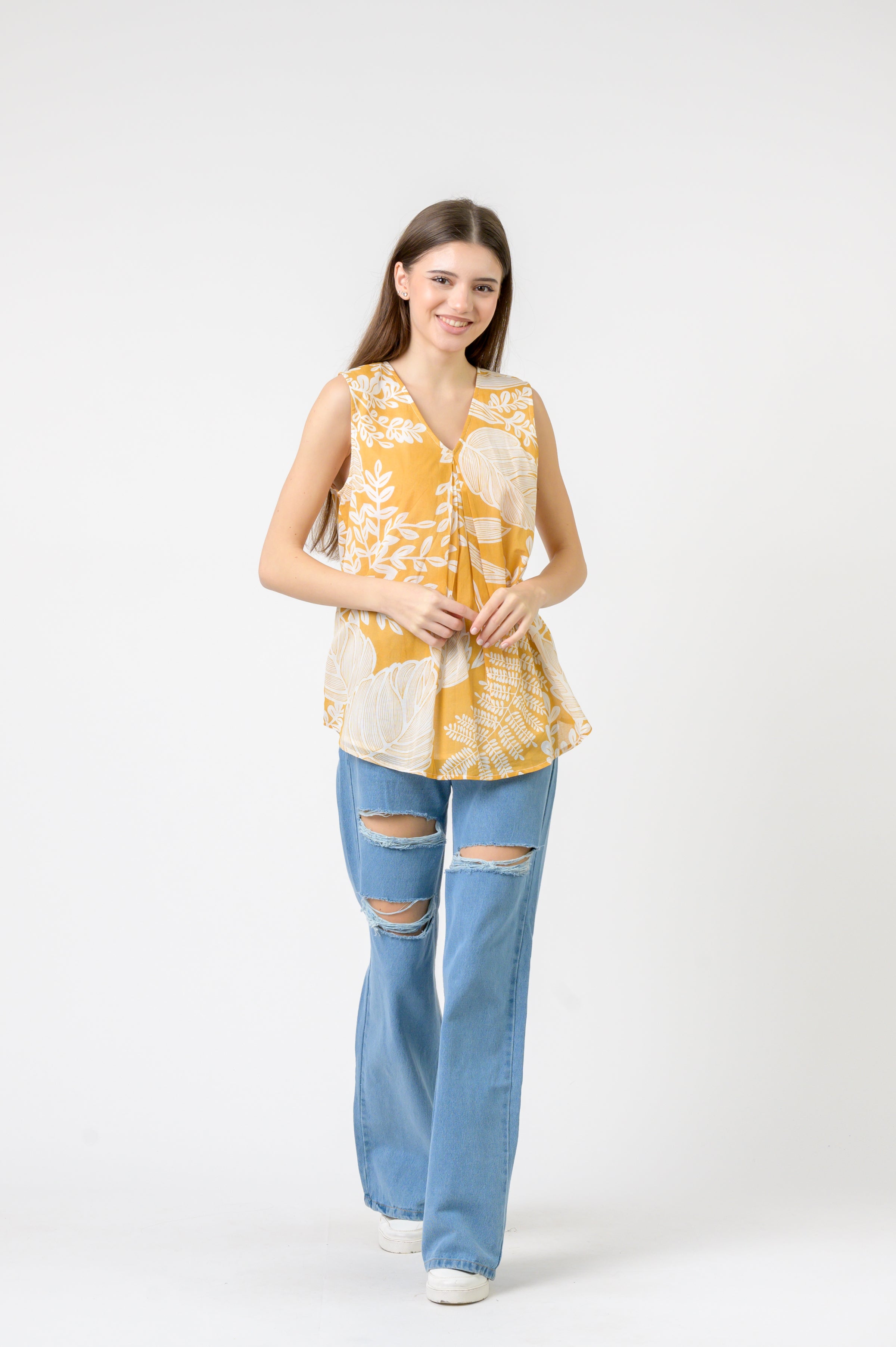 Meher Print Sleeveless Top