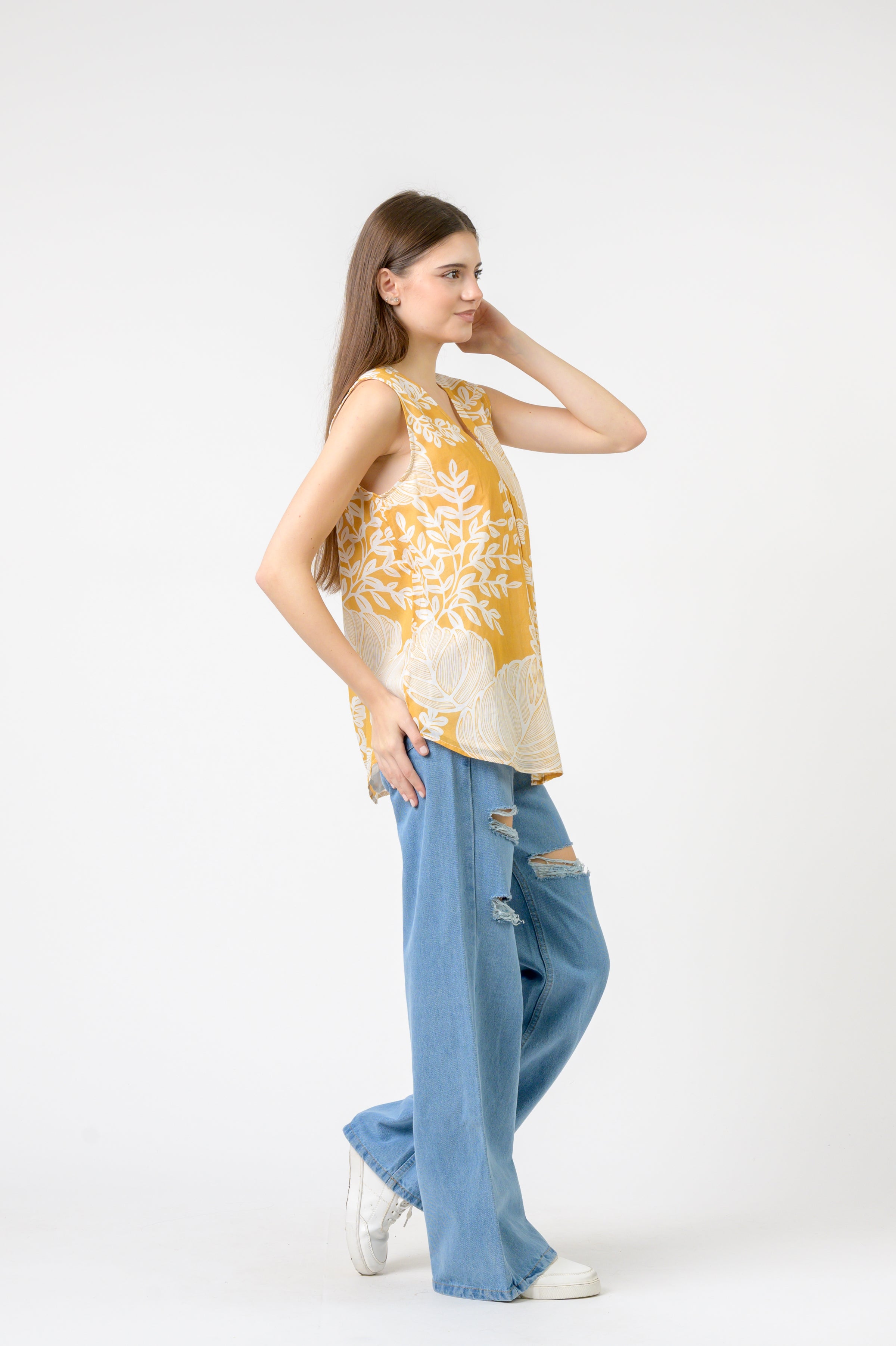 Meher Print Sleeveless Top