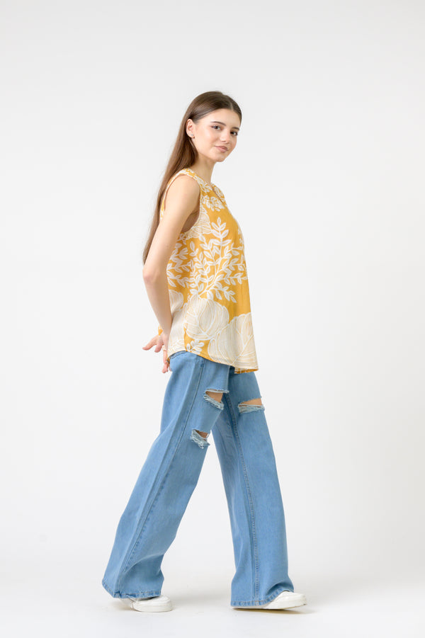 Meher Print Sleeveless Top