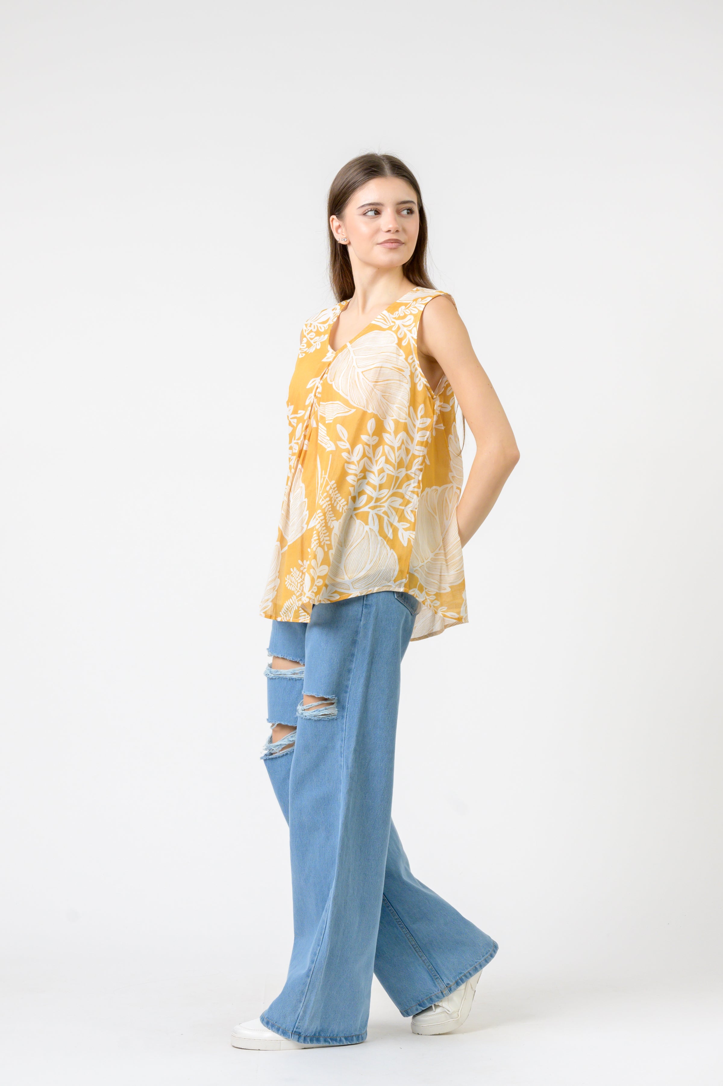 Meher Print Sleeveless Top