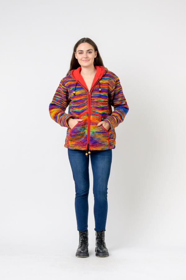 Patchwork Design Zipper Hoodie