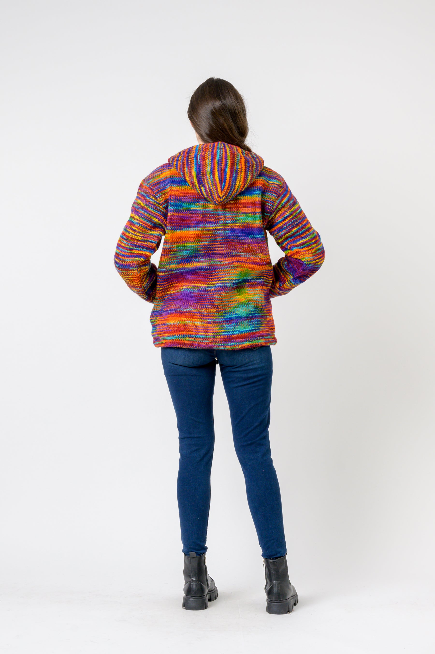 Patchwork Design Zipper Hoodie