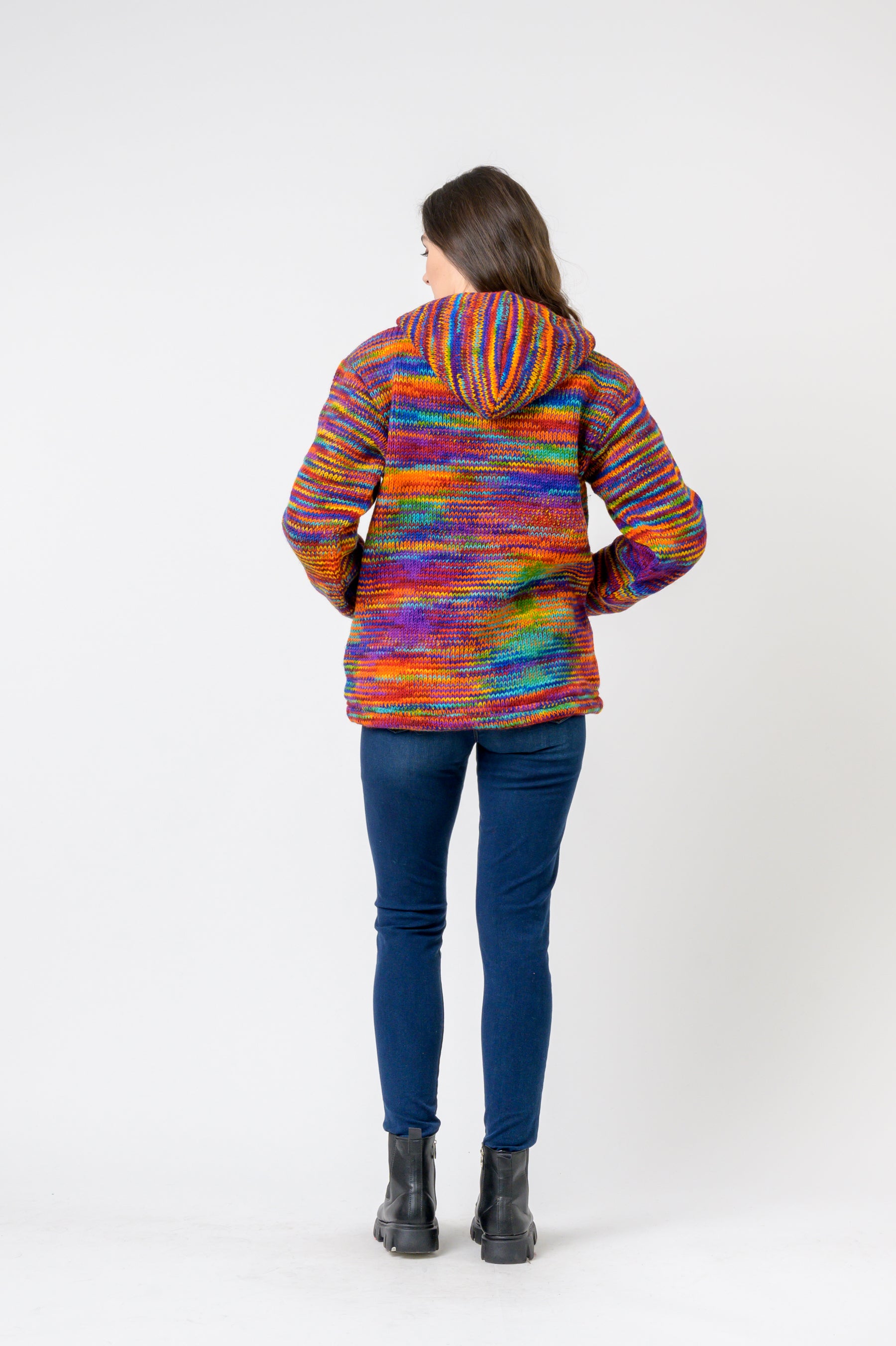 Patchwork Design Zipper Hoodie