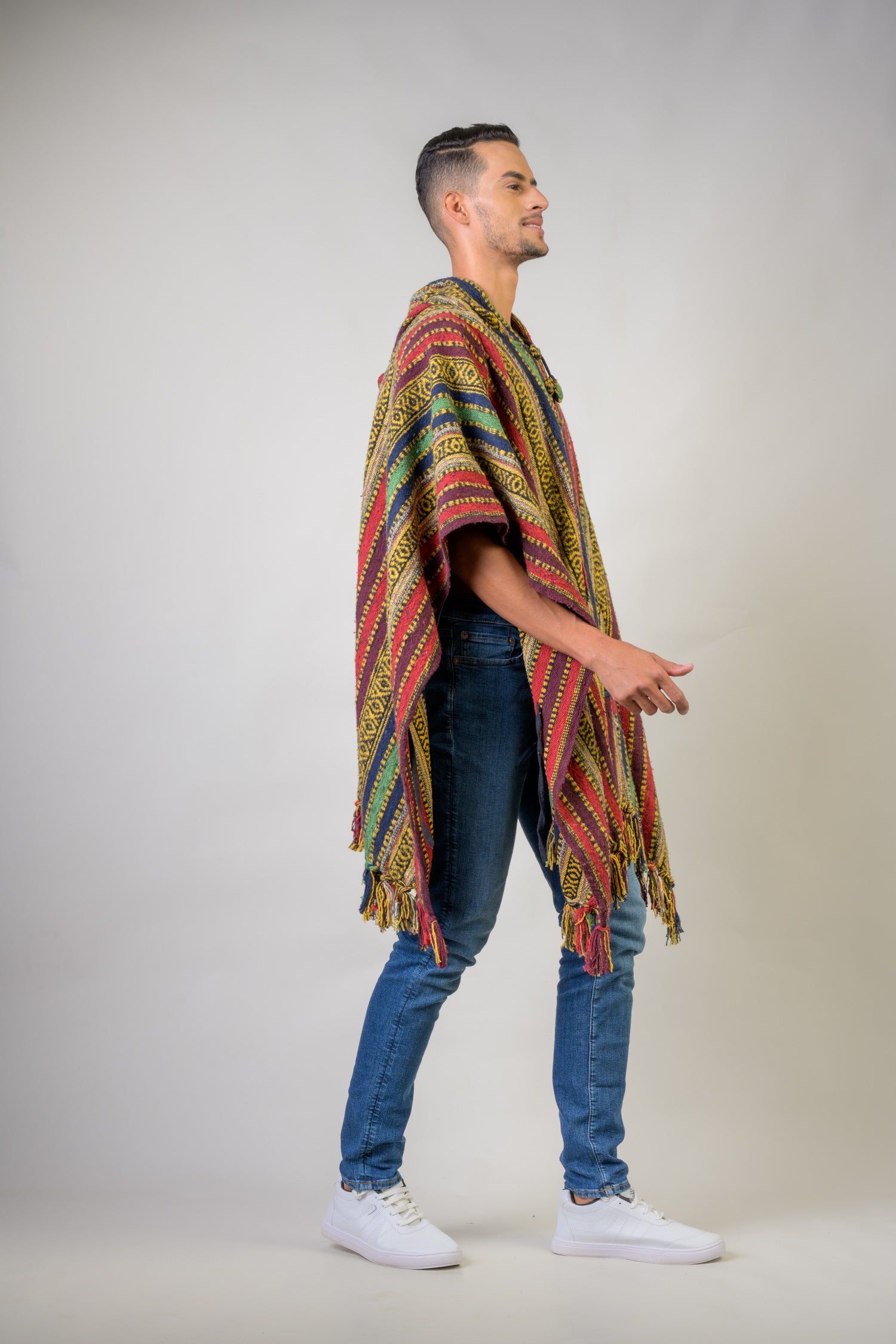 Rhea Pattern Cotton Poncho