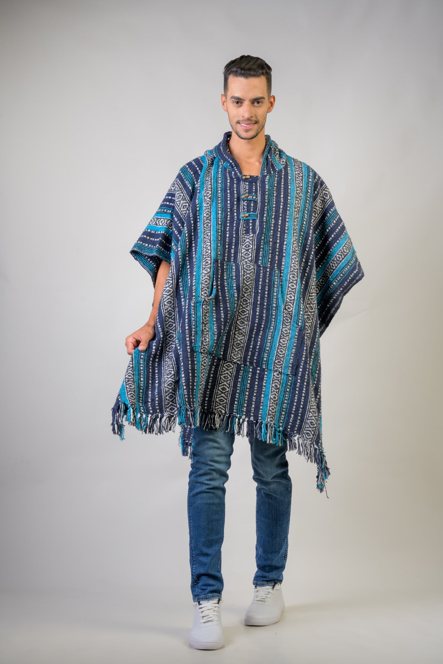 Rhea Pattern Cotton Poncho
