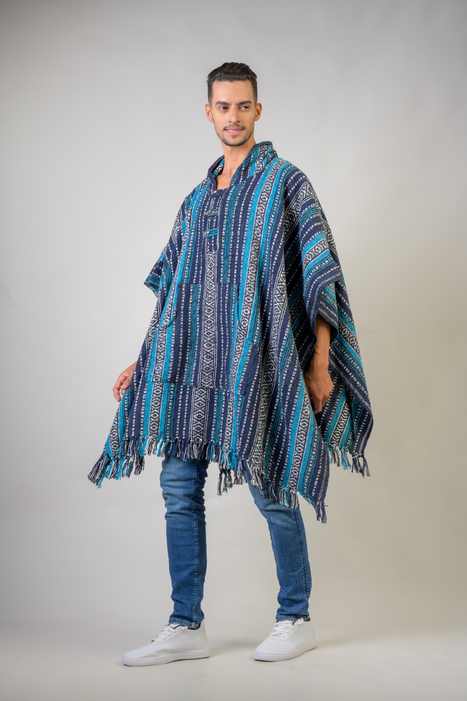 Rhea Pattern Cotton Poncho