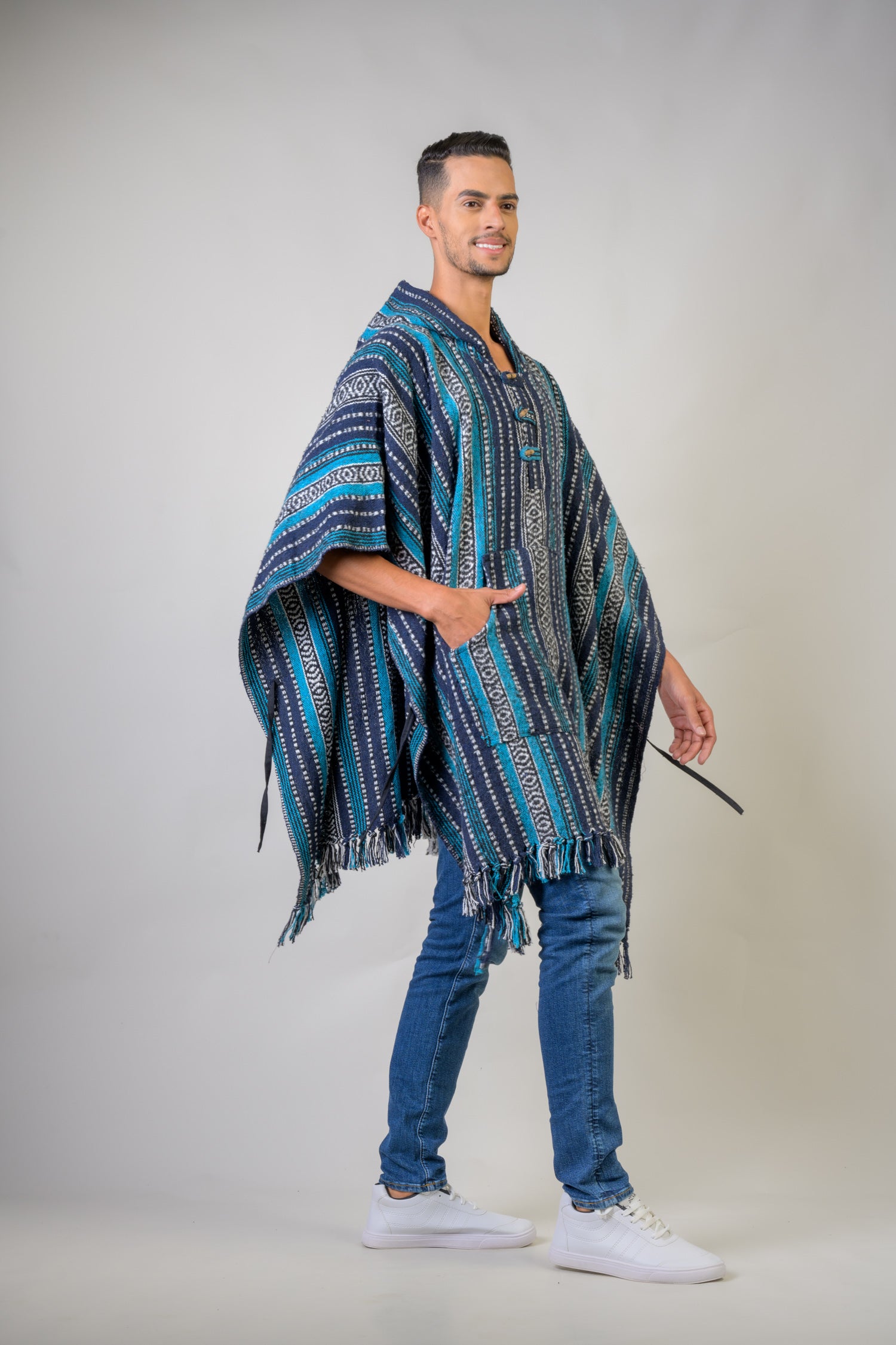 Rhea Pattern Cotton Poncho