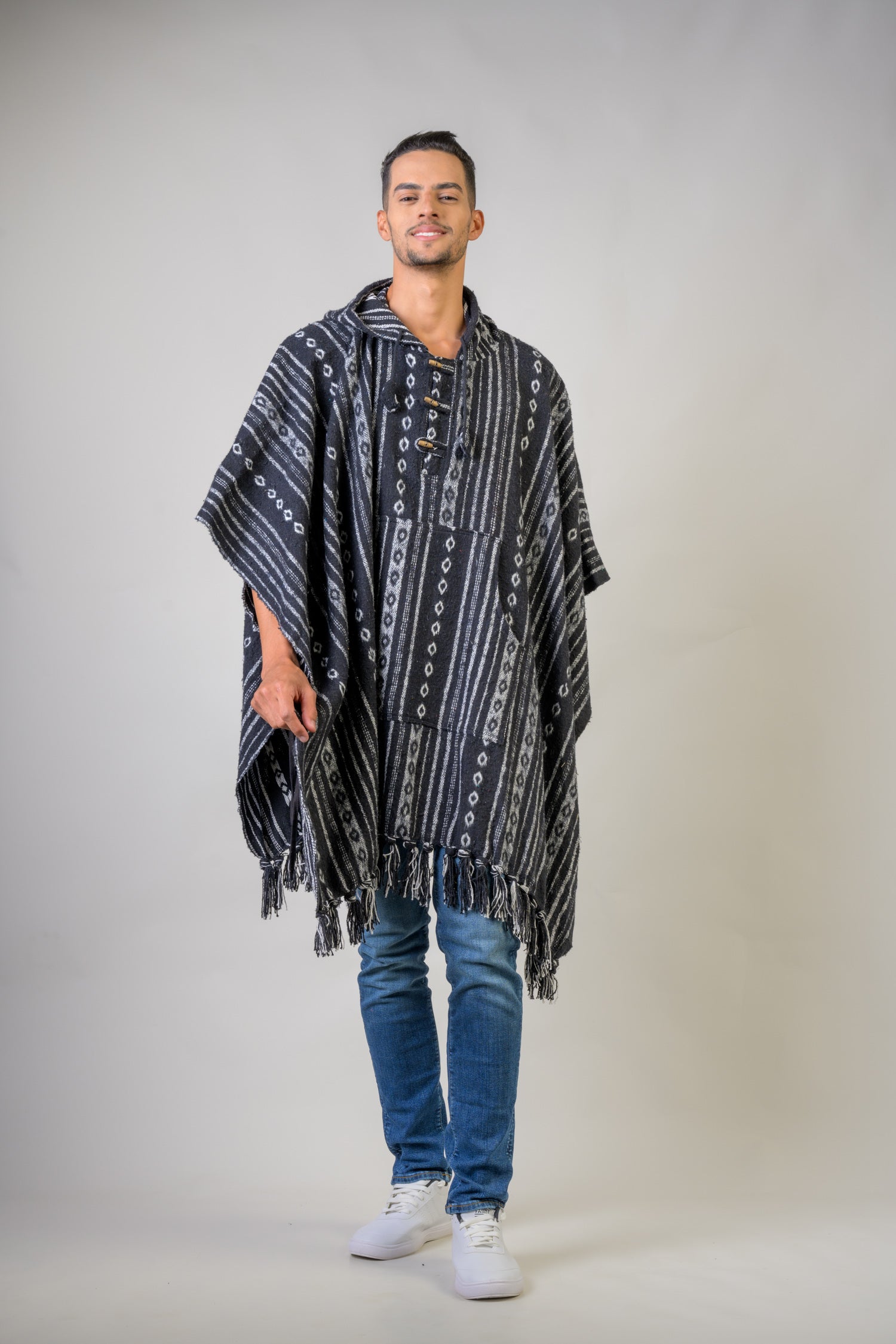 Rhea Pattern Cotton Poncho